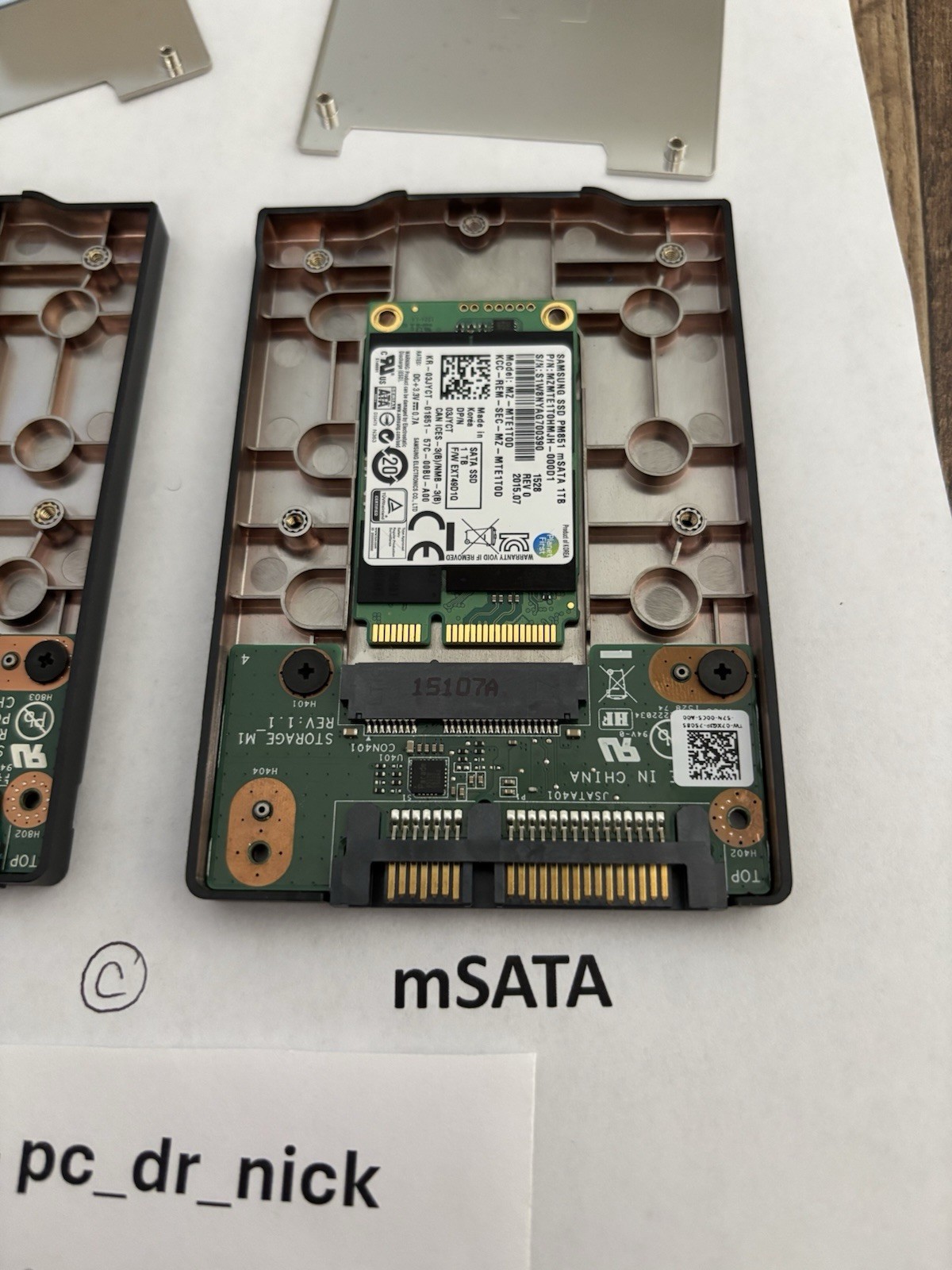 DELL PEGATRON ME-1TB mSATA to SATA Caddy for Latitude 14 Rugged  7414
