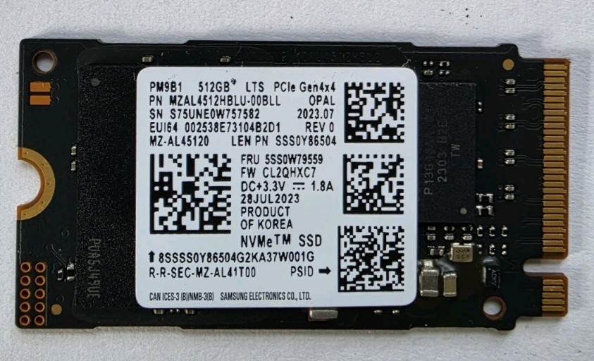 Samsung PM9B1 512GB M.2 2242 NVMe PCIe 4.0 SSD 96% Health