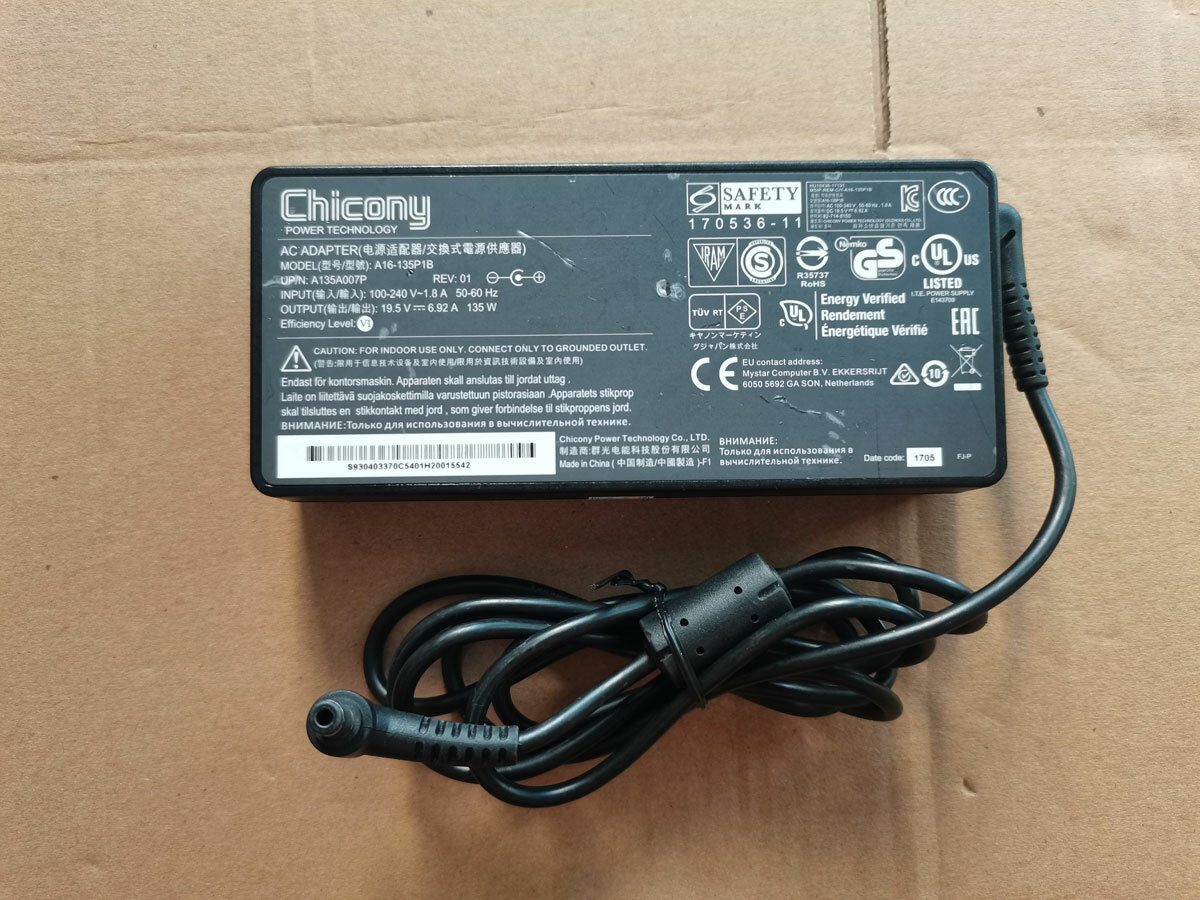 Original Chicony A16-135P1B 19.5V 6.92A 135W charger F MSI Apache GE62 7RD-471CA
