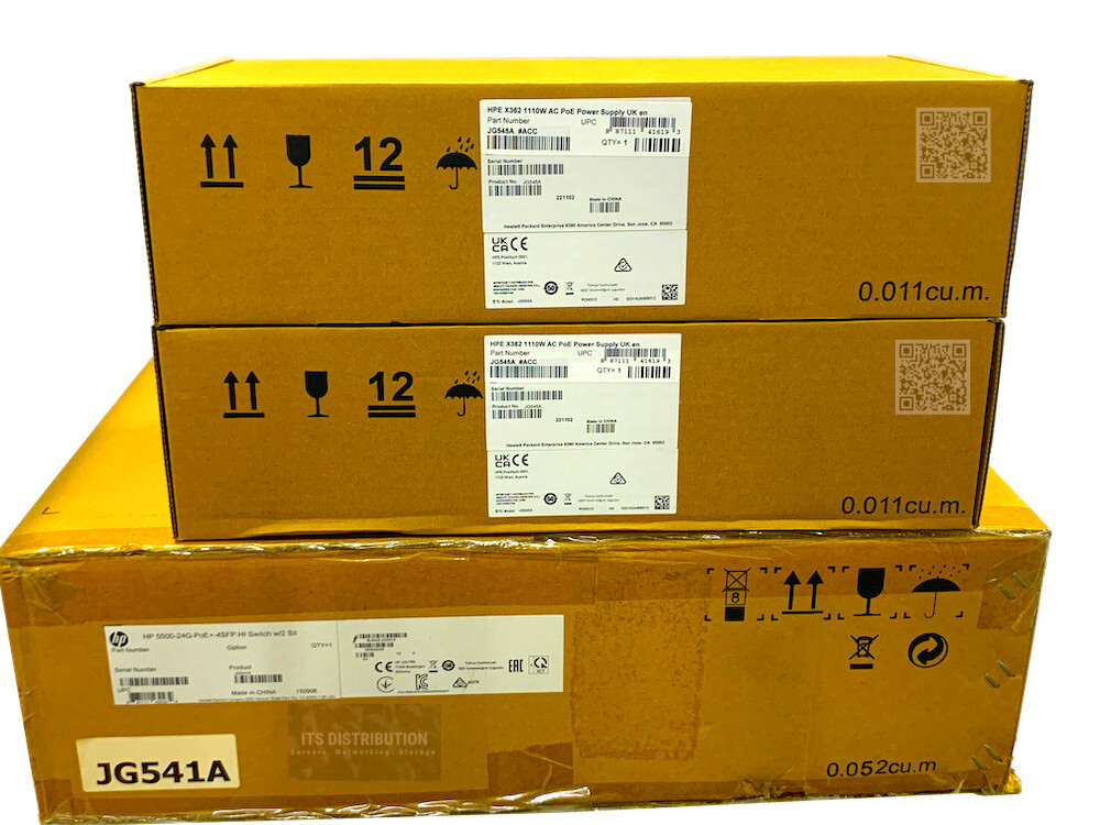 JG541A I New HP 5500-24G-PoE+-4SFP HI Switch 2 Interface Slots + Dual JG545A