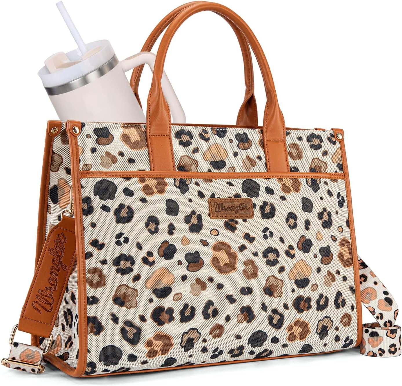 Wrangler Laptop Bag 15.6 Inch Large Tote Bag Leopard Womens Computer Bags Bri...