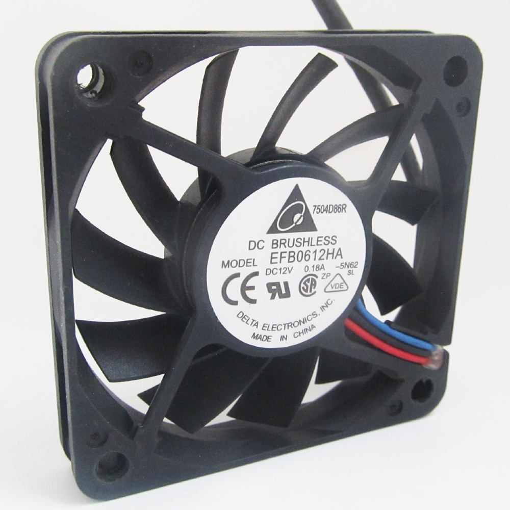 4pcs DELTA EFB0612HA 60x60x10mm 6010 DC12V 0.18A 3pin Connector DC Cooling fan