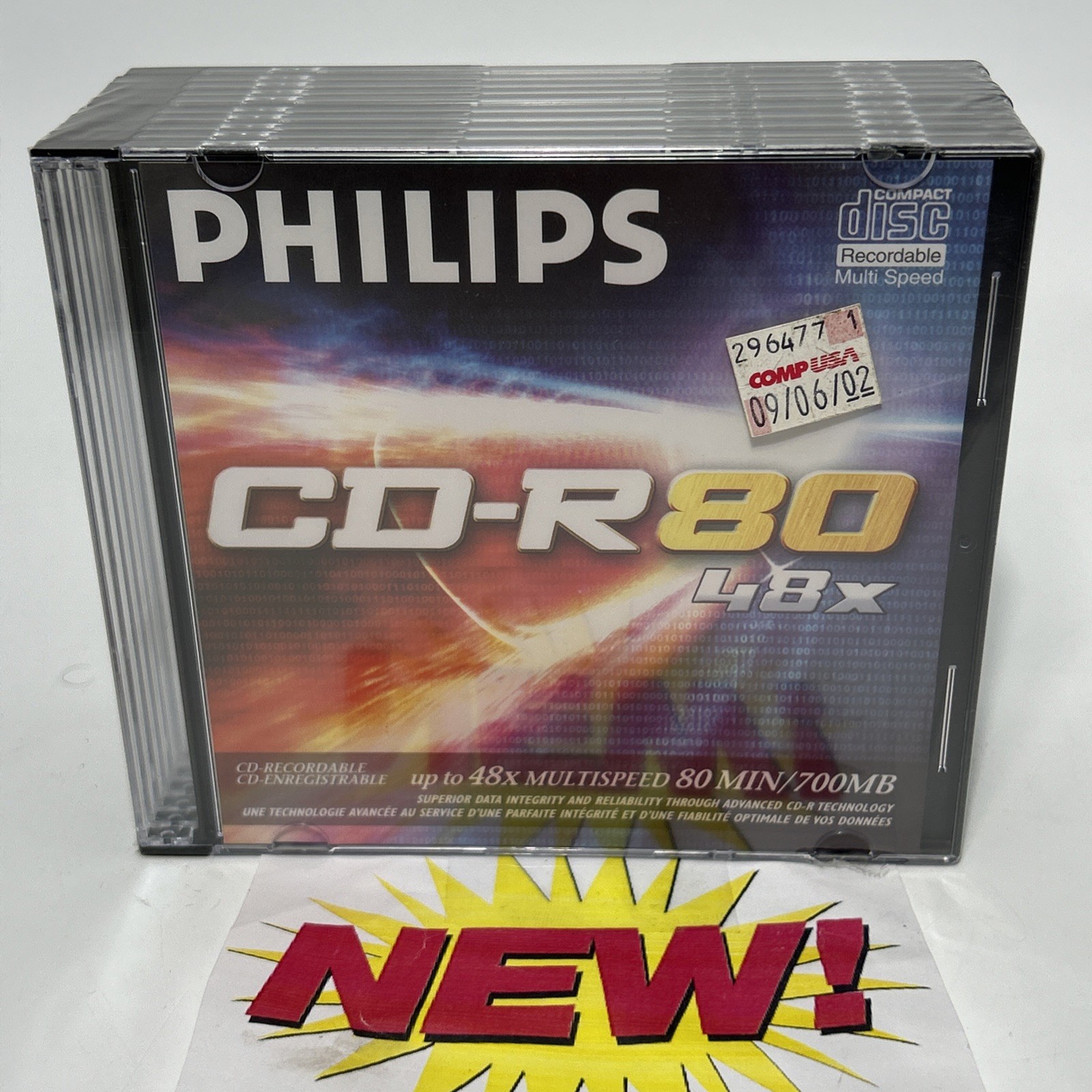 Philips CD-R 80 10 Pack 700MB 80-Minute 48x Speed Sealed New CDR80D48N