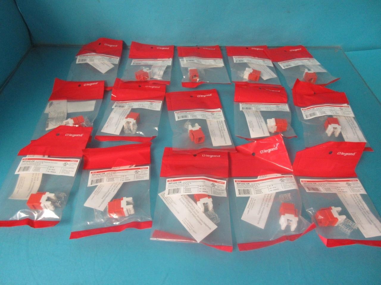 Qty 15 New White Legrand WP3450-OR Cat 5E RJ45 Keystone Connectors