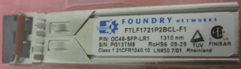 GENUINE Brocade/Foundry OC48-SFP-LR1 Finisar FTLF1721P2BCL-F1 C-48/STM-16 LR-1