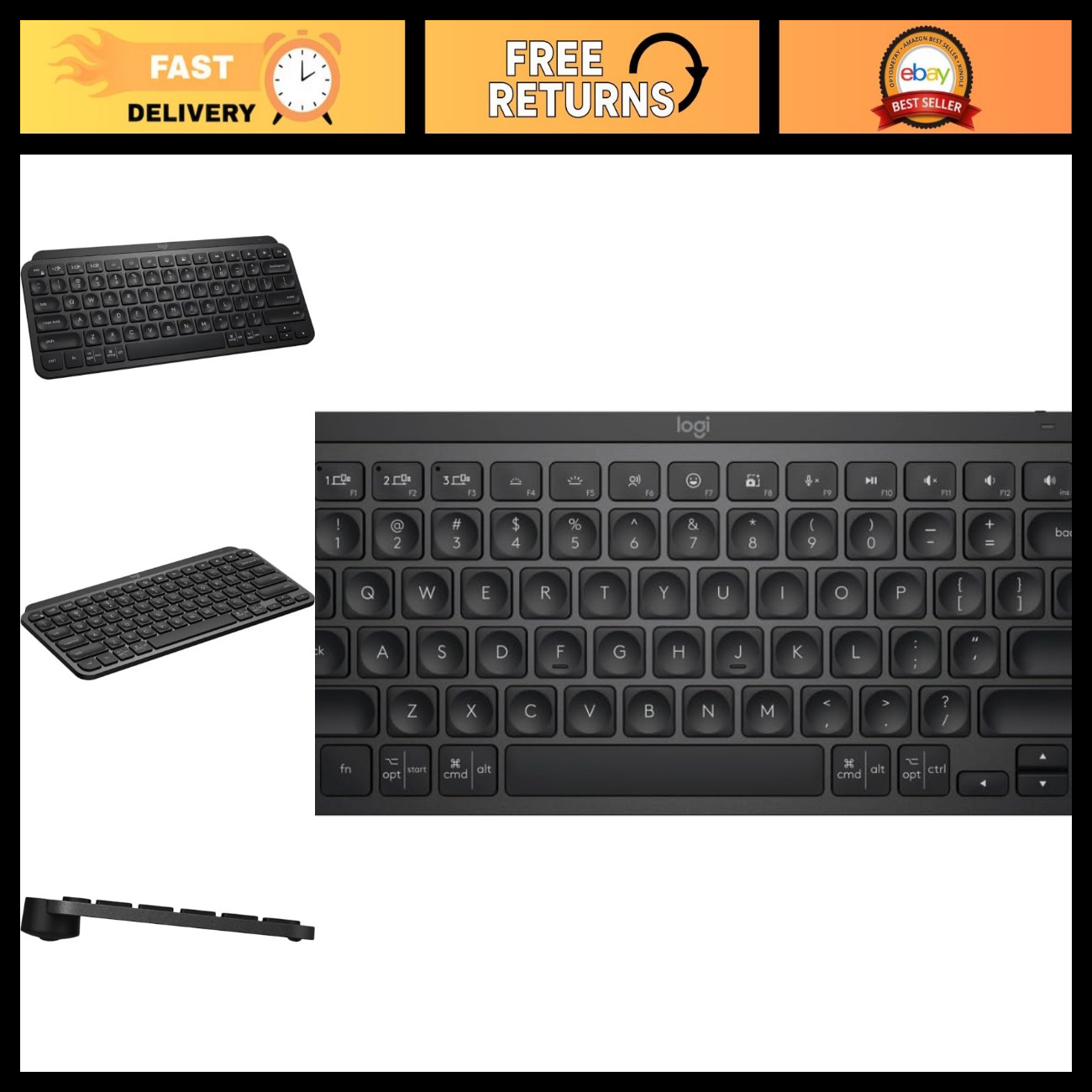 Compact Wireless Backlit Keyboard, Bluetooth, USB-C, Compatible with macOS, Wind