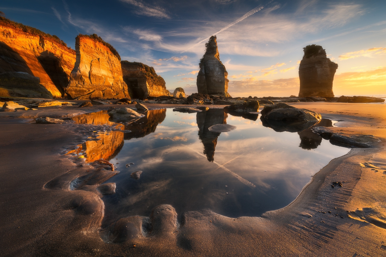 Landscape nature rocks pond rock formation new zealand Custom Gaming Mat Desk