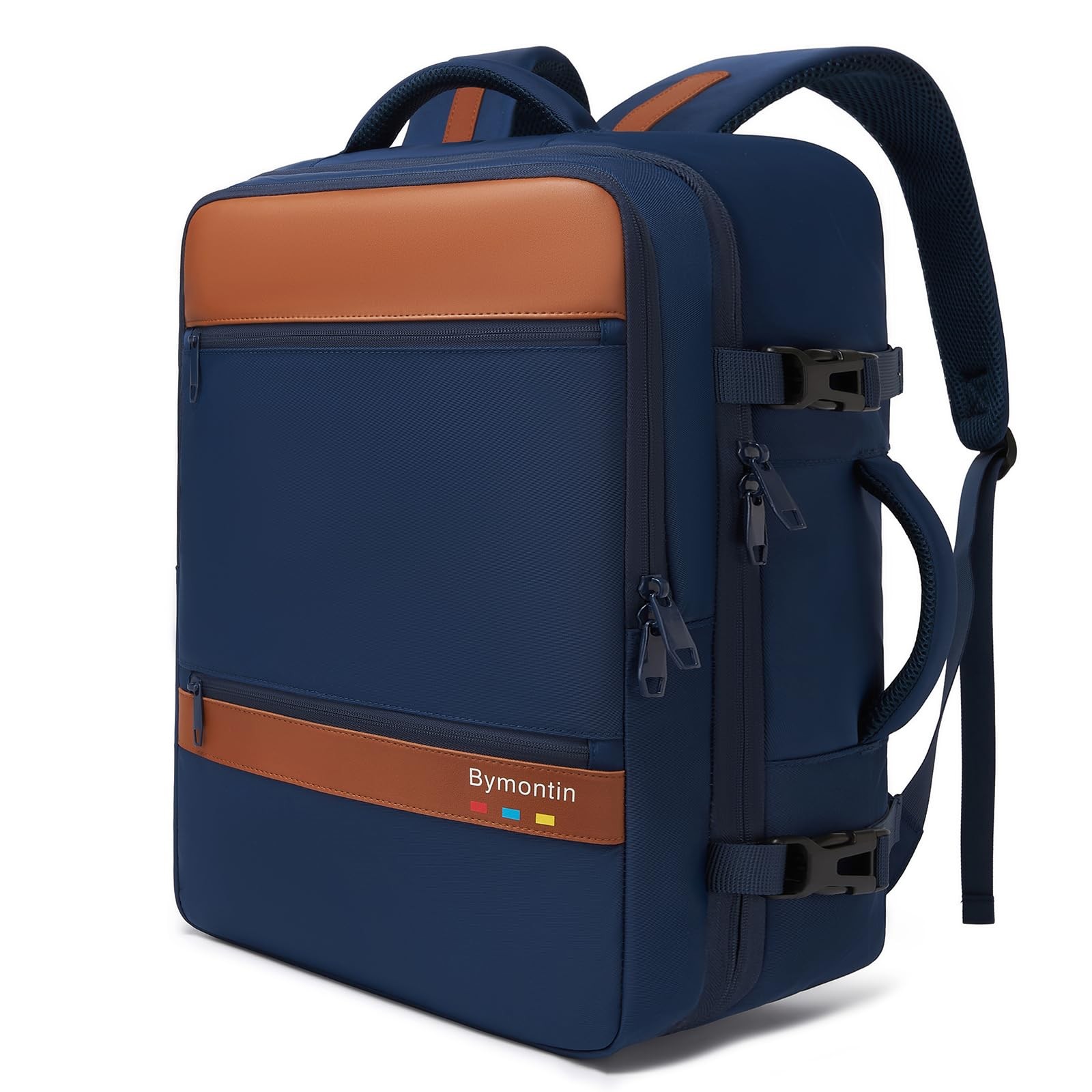 Bymontin Smart Suitcase-style Laptop Backpack, 25L / XL (8x12.8x18.5"), Navy