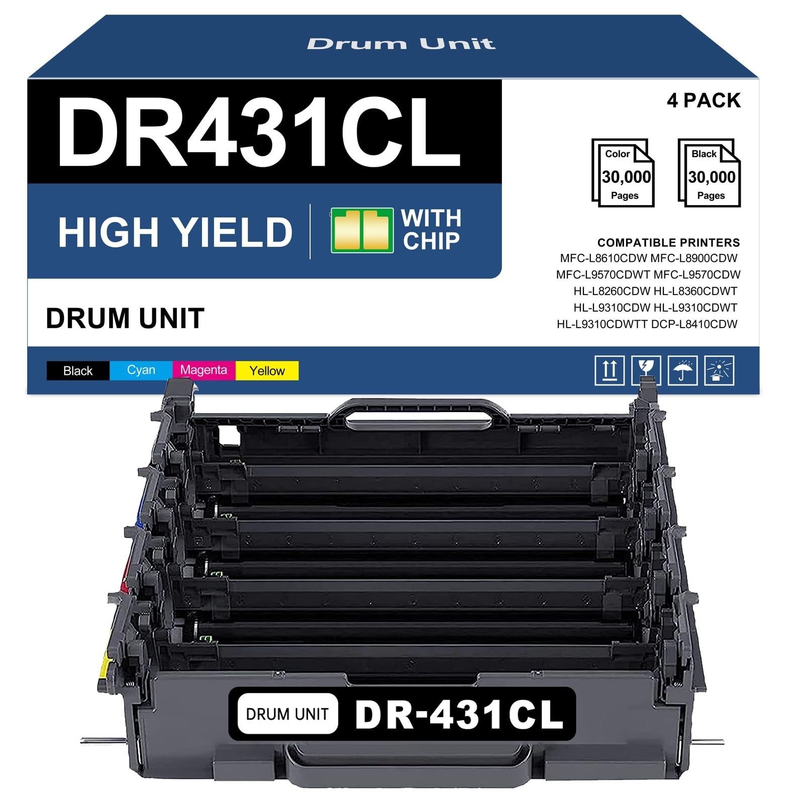 Brother DR-431cl 50000 Pages Printer Drum - Black (HL-L8260CDW, HL-L8360CDW,...