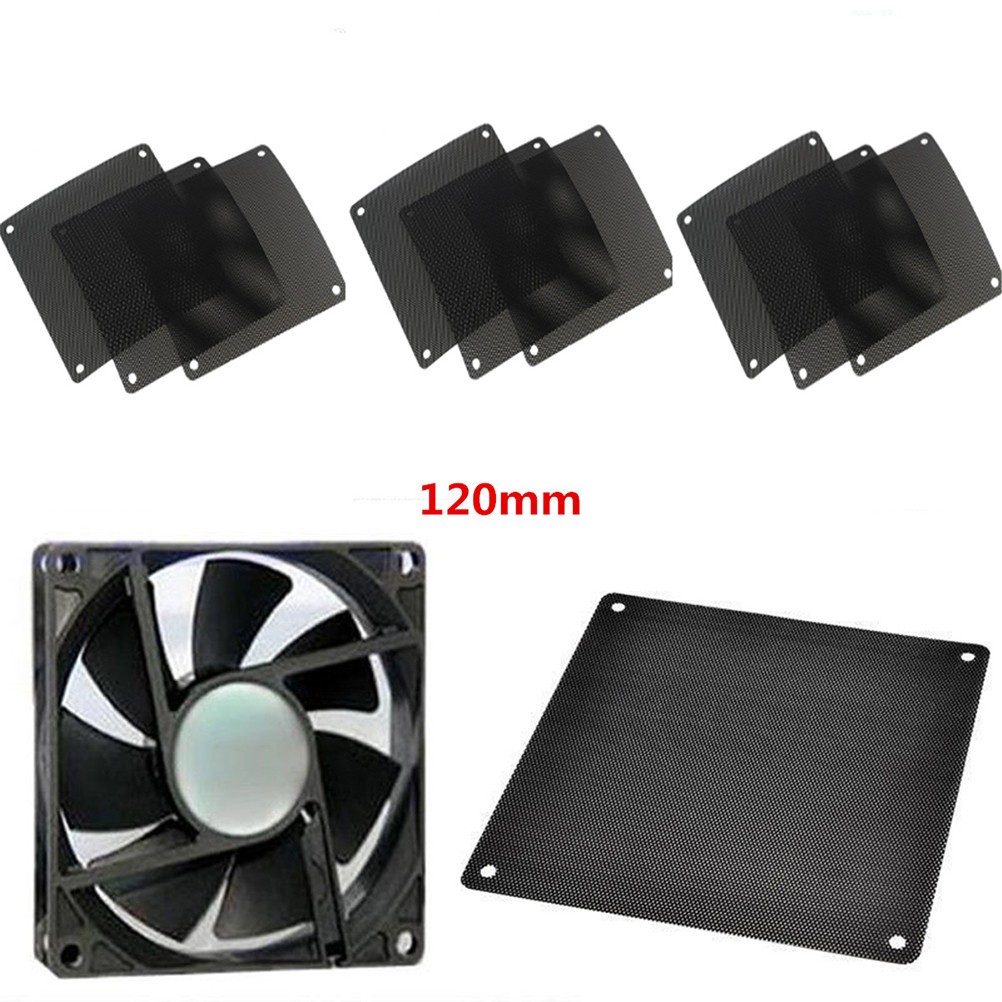 10Pcs Reusable Black Fan Filter Covers Mesh Dustproof Case for Home Computers
