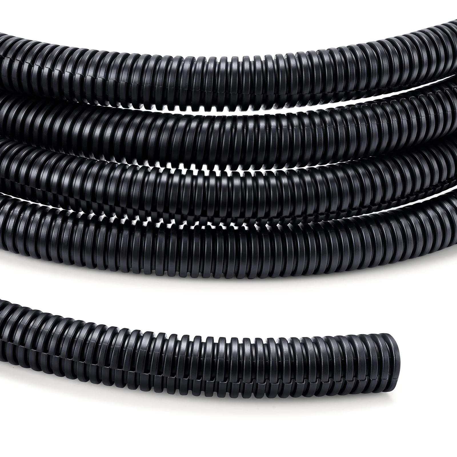 3/8 Inch Split Wire Loom Tubing 10ft Black Flexible Conduit Automotive Protector