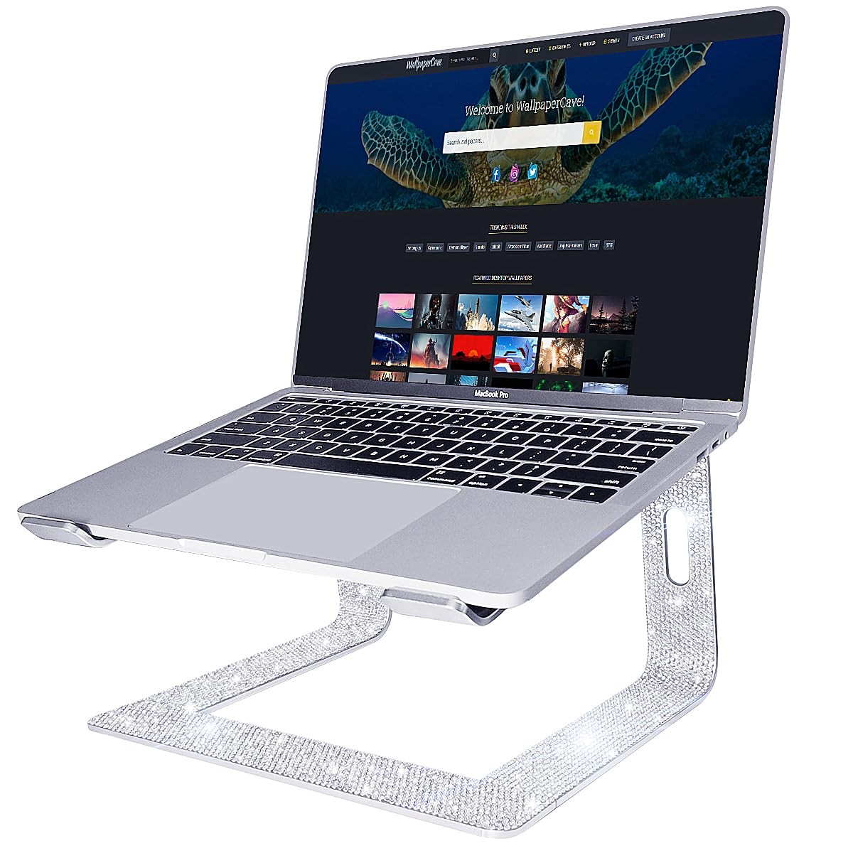 Leuhiove Bling Aluminum Laptop For 10 to 15.6 Inches Laptop, Silver