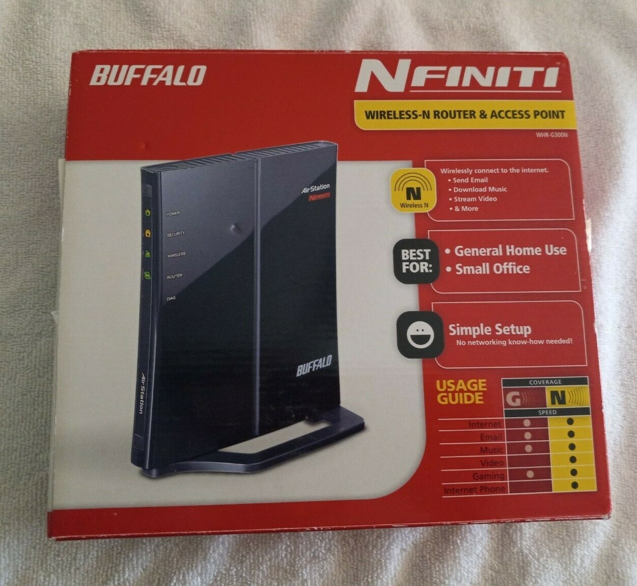 BUFFALO NFINITI Wireless-N Router N300 Wireless Distribution System WHR-G300N v2