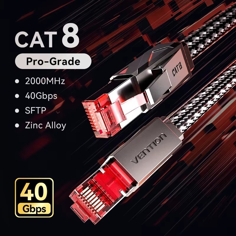 Vention CAT8 Ethernet Cable 40Gbps 2000MHz SFTP RJ45 Gaming LAN Cord