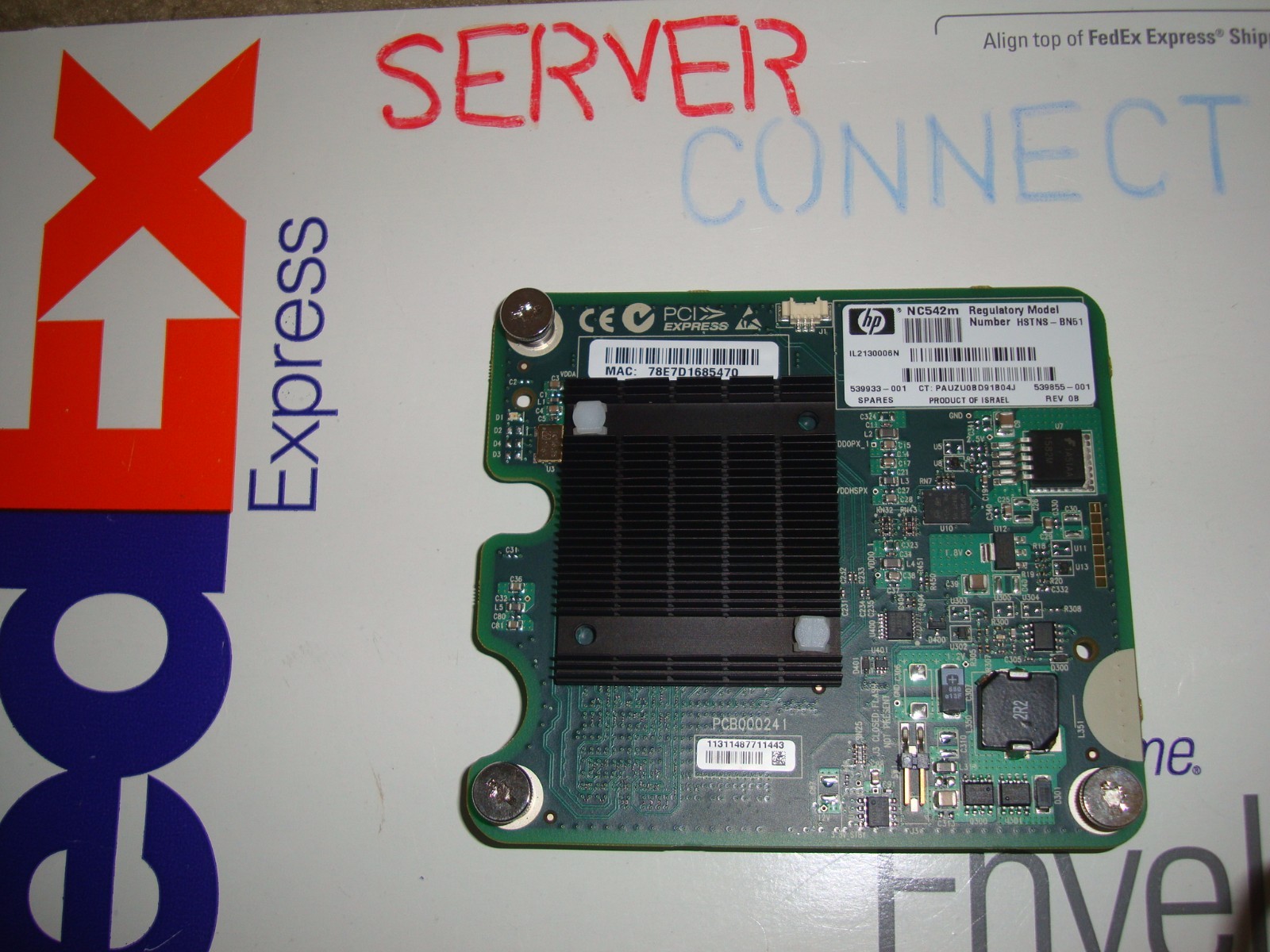 659818-B21 662538-001 HP FIBRE CHANNEL 8GB LPE1205A-HP ADAPTER 
