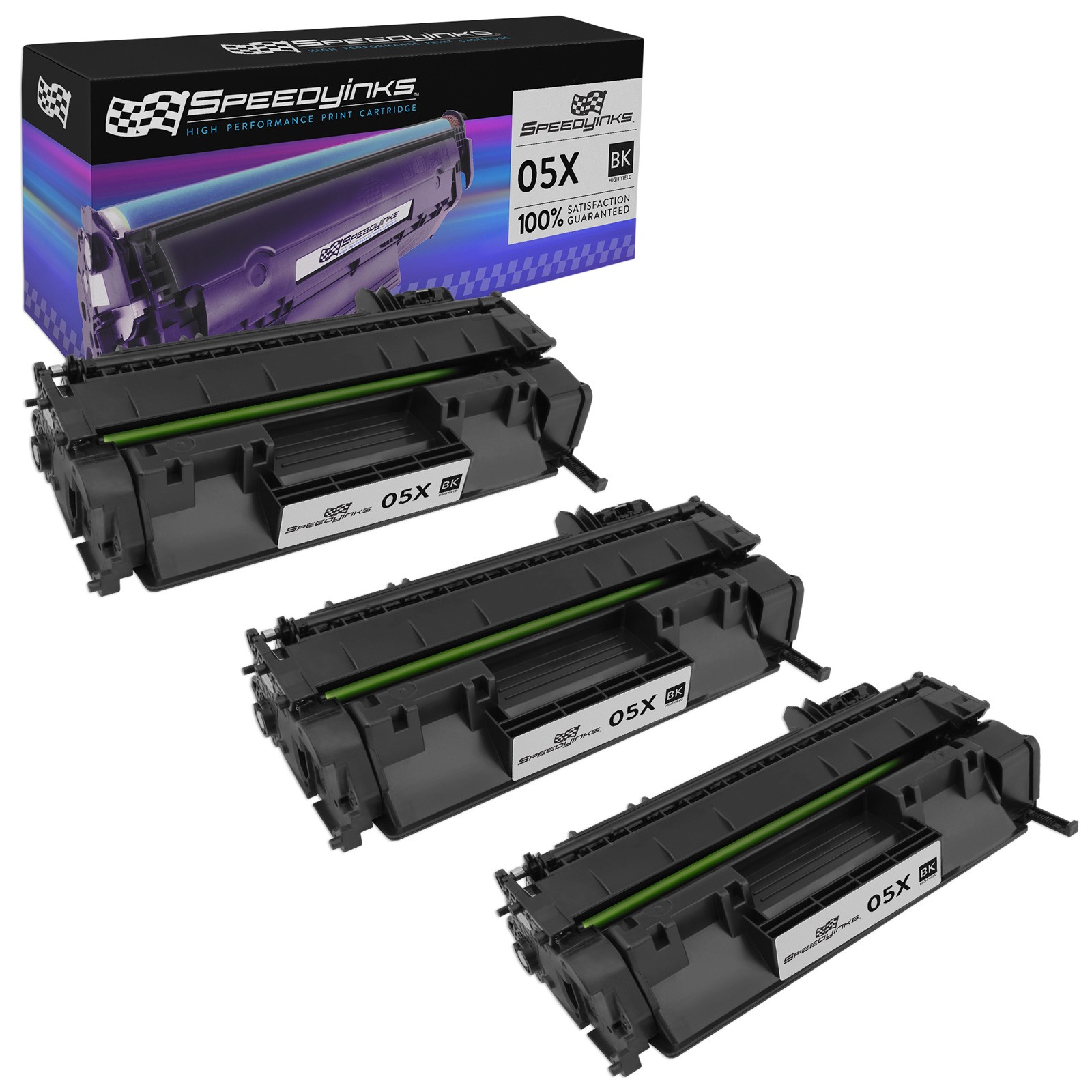 3pk Reman for HP 05X CE505X Black for use in LaserJet P2055d, P2055dn, P2055X