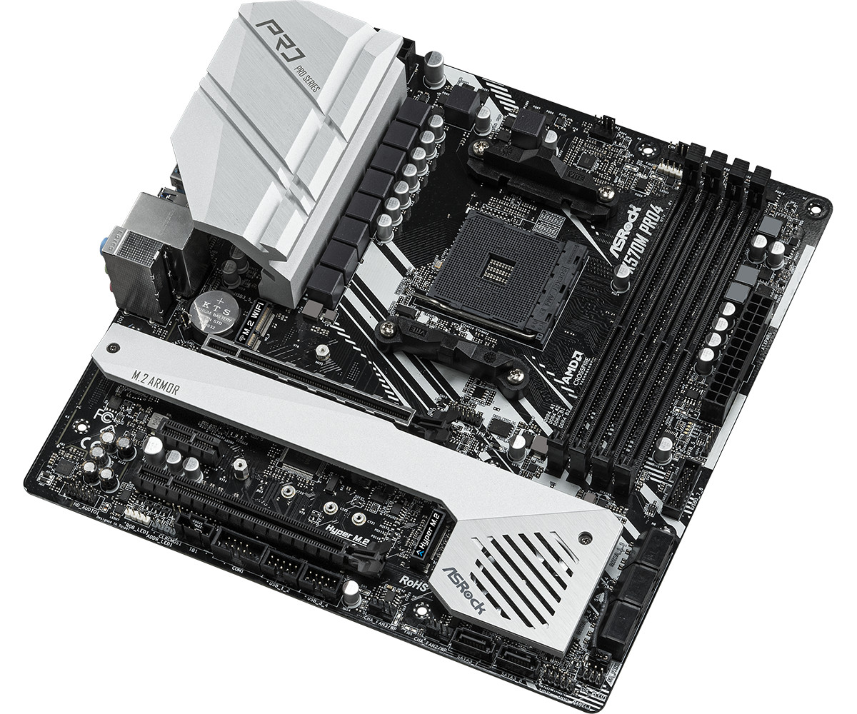 ASRock X570M Pro4 AM4 Support Ryzen 2000 3000 5000 Series CPU Polychrome RGB