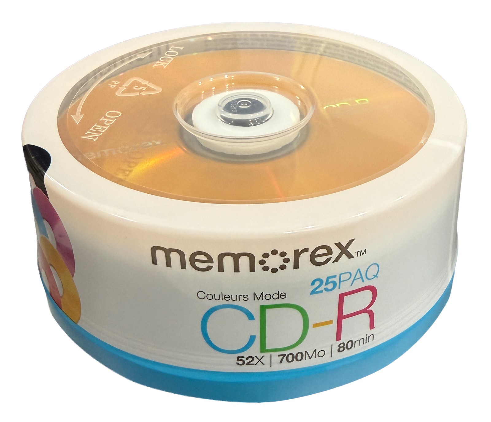 Memorex Cool Colors 52X CD-R 80min 700MB, Purple, Black, Red, Orange & Blue Lot