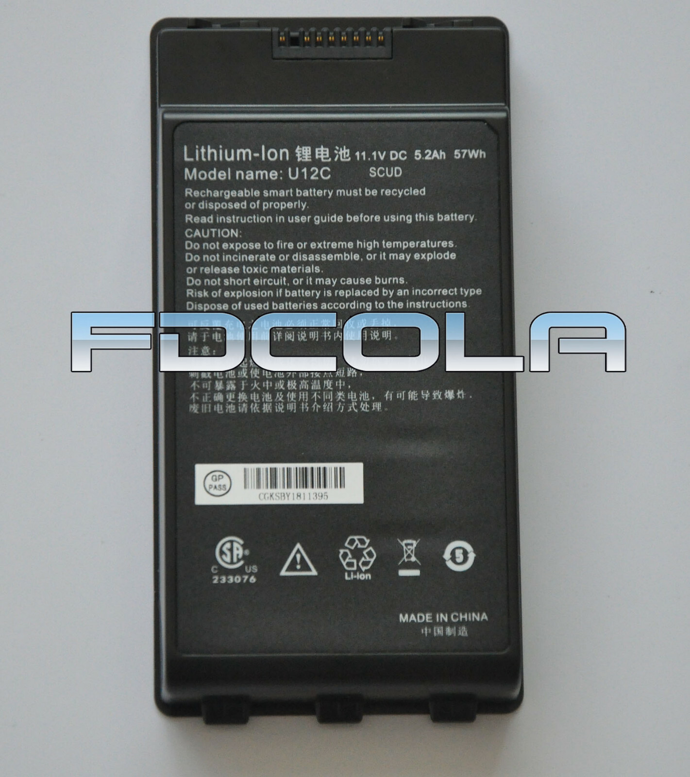 100% New Genuine U12C Battery For Durabook U12C Scud Series 11.1V 5.2Ah 57wh