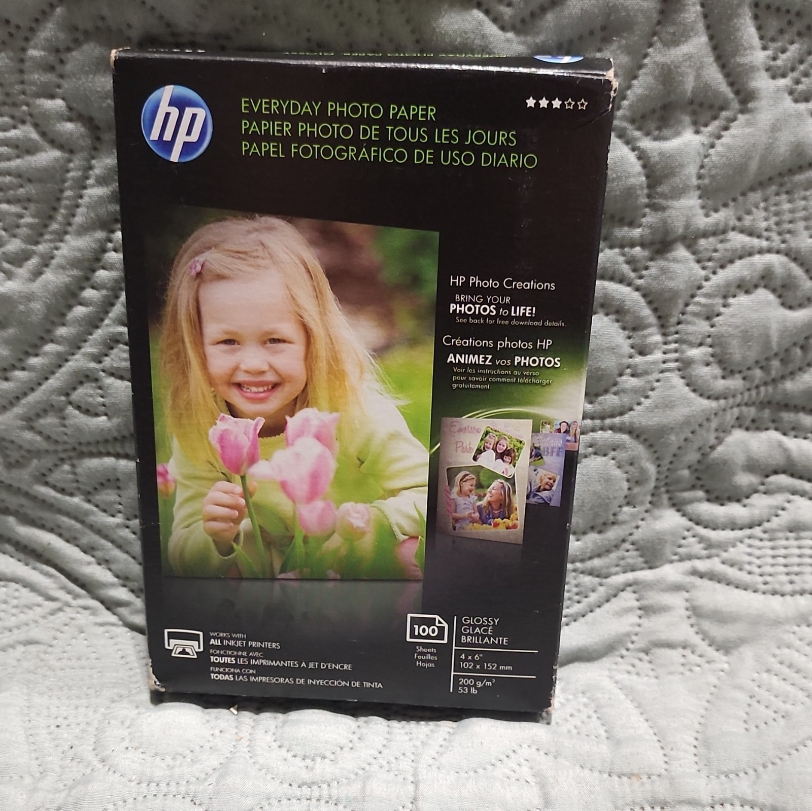HP Everyday Photo Paper Glossy 4x6 200 g/m² White Inkjet 100 Sheets CR759A