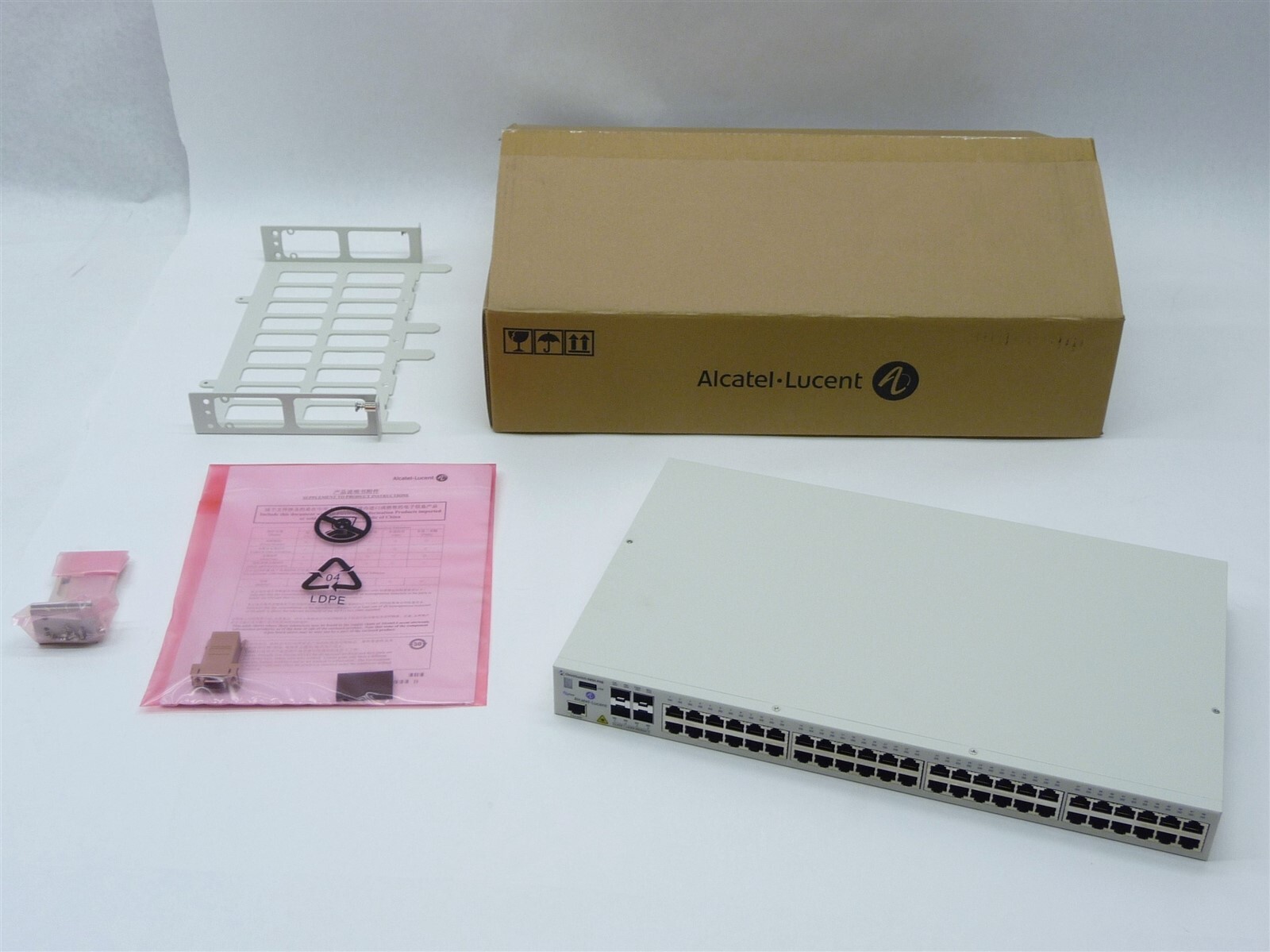 NEW ALCATEL-LUCENT OMNISWITCH OS6850-P48 6850 POE GIGABIT SWITCH 902542-90 NO PS