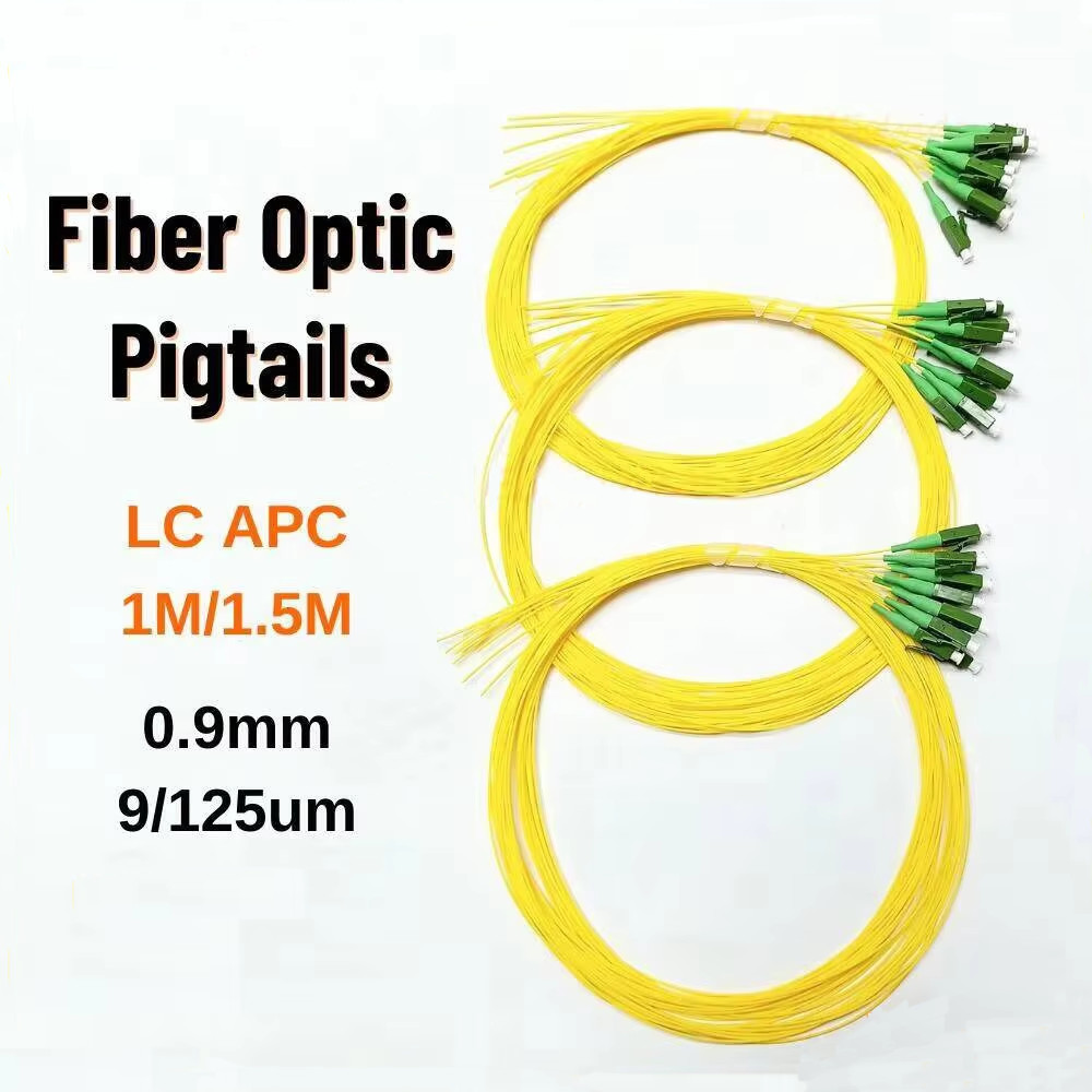 LC APC Fiber Pigtails 0.9Mm SM 1.5M Optical Fiber Pigtail LC/APC Cable 9/125um