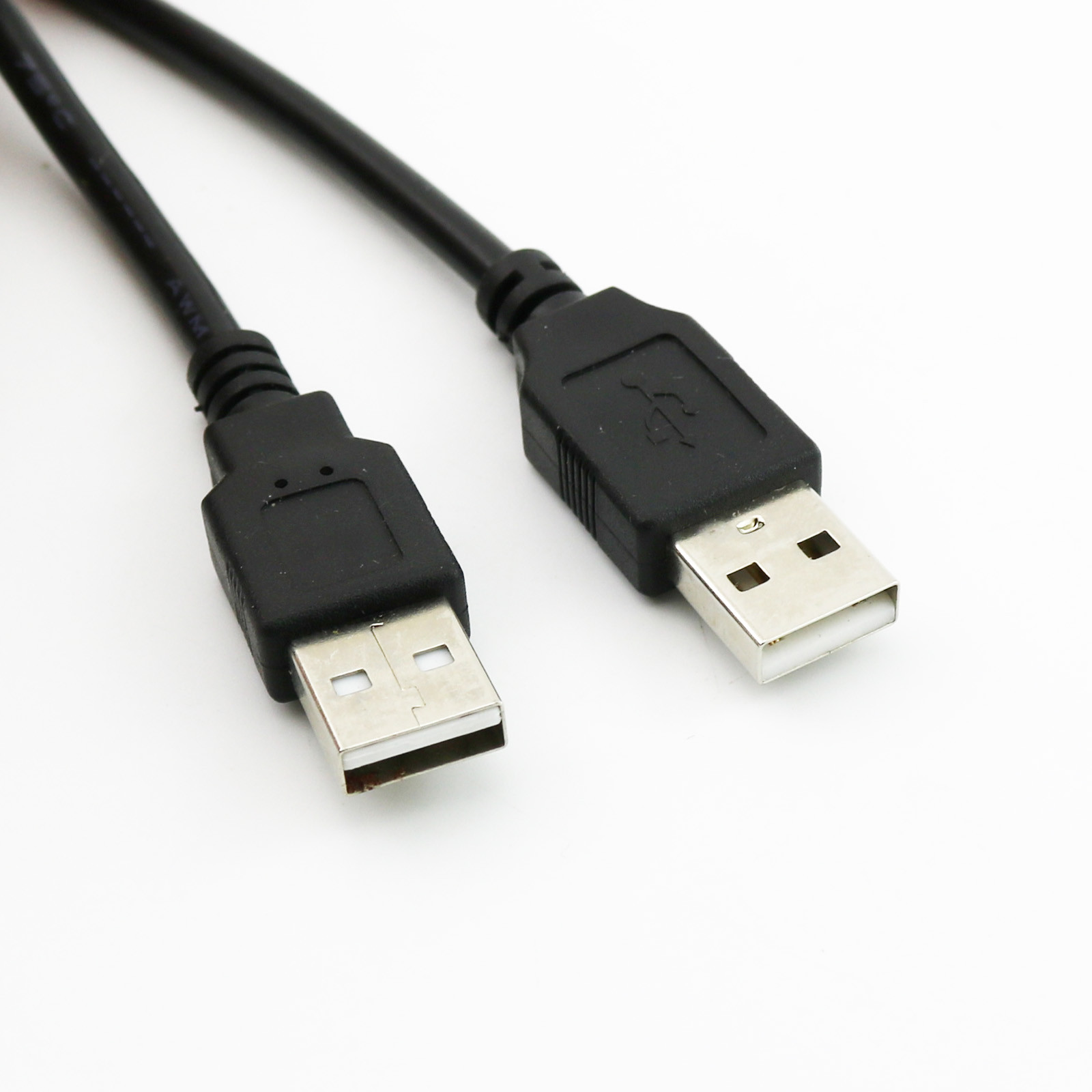 10x Black USB 2.0 Type A Male To USB 2.0 Male Data Extension Adapter Cable 1FT