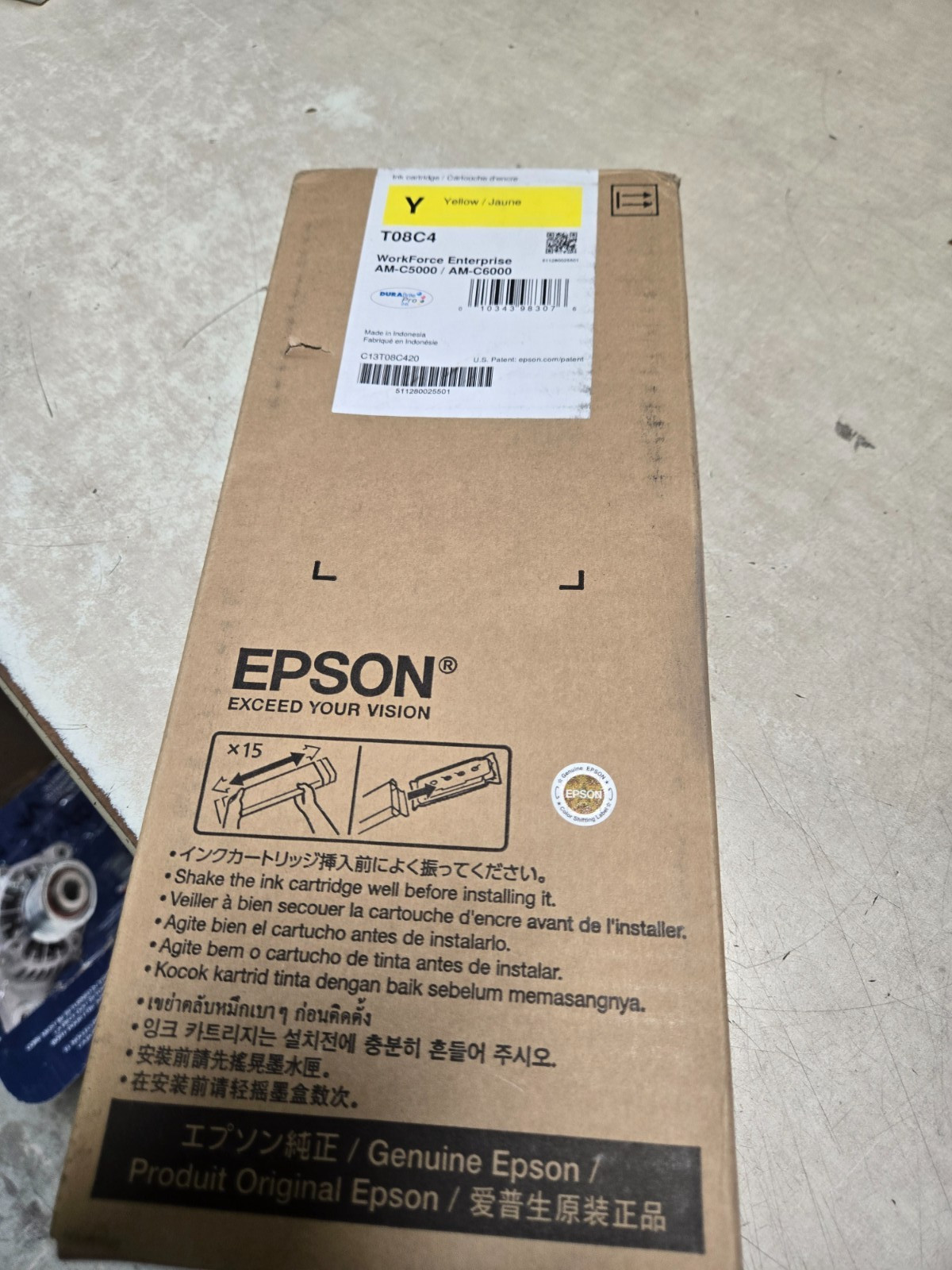 Epson T08C4 Yellow Ink Cartridge T08C420 Exp 2030