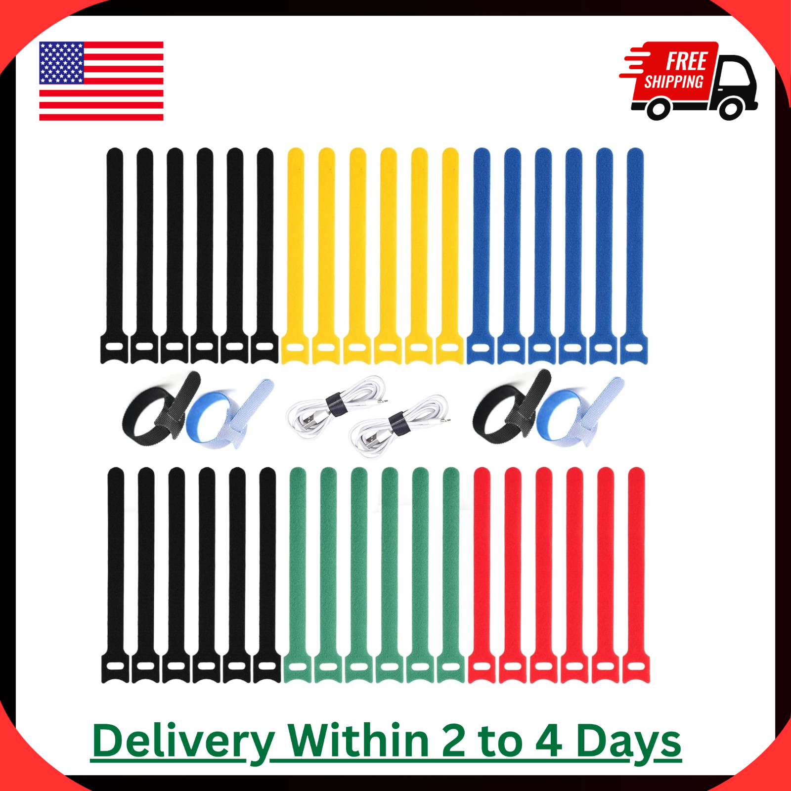 Reusable Fastening Cable Ties 6 in Cable Management Ties 100 pcs Cable Straps
