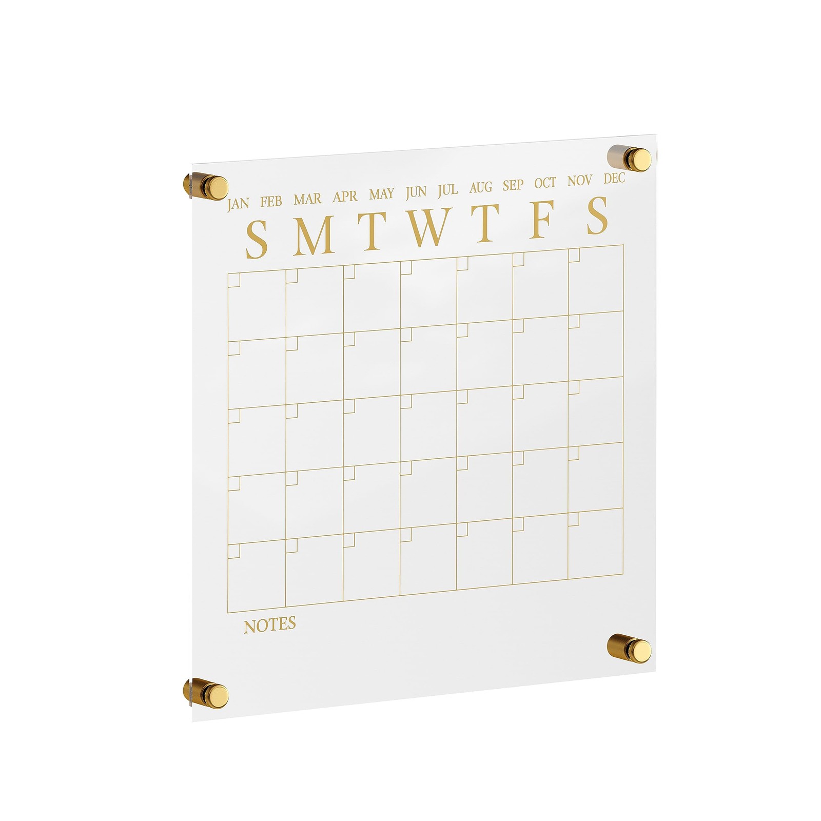 Acrylic Dry Erase Wall Calendar 14 W Clear Gold Martha Stewart Grayson