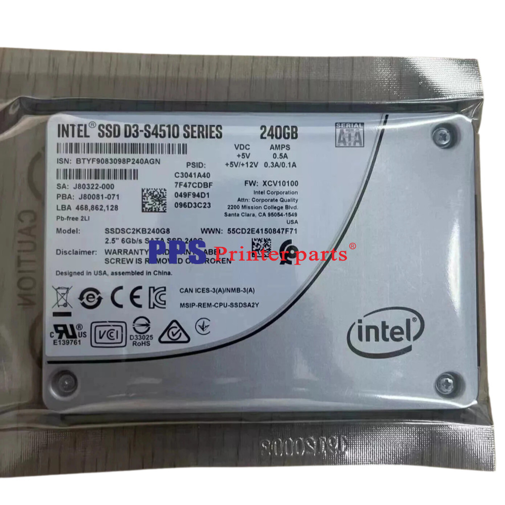 Intel SSD D3-S4510 Series 240GB 2.5" SATA3 Solid State Drive SSDSC2KB240G801 90+