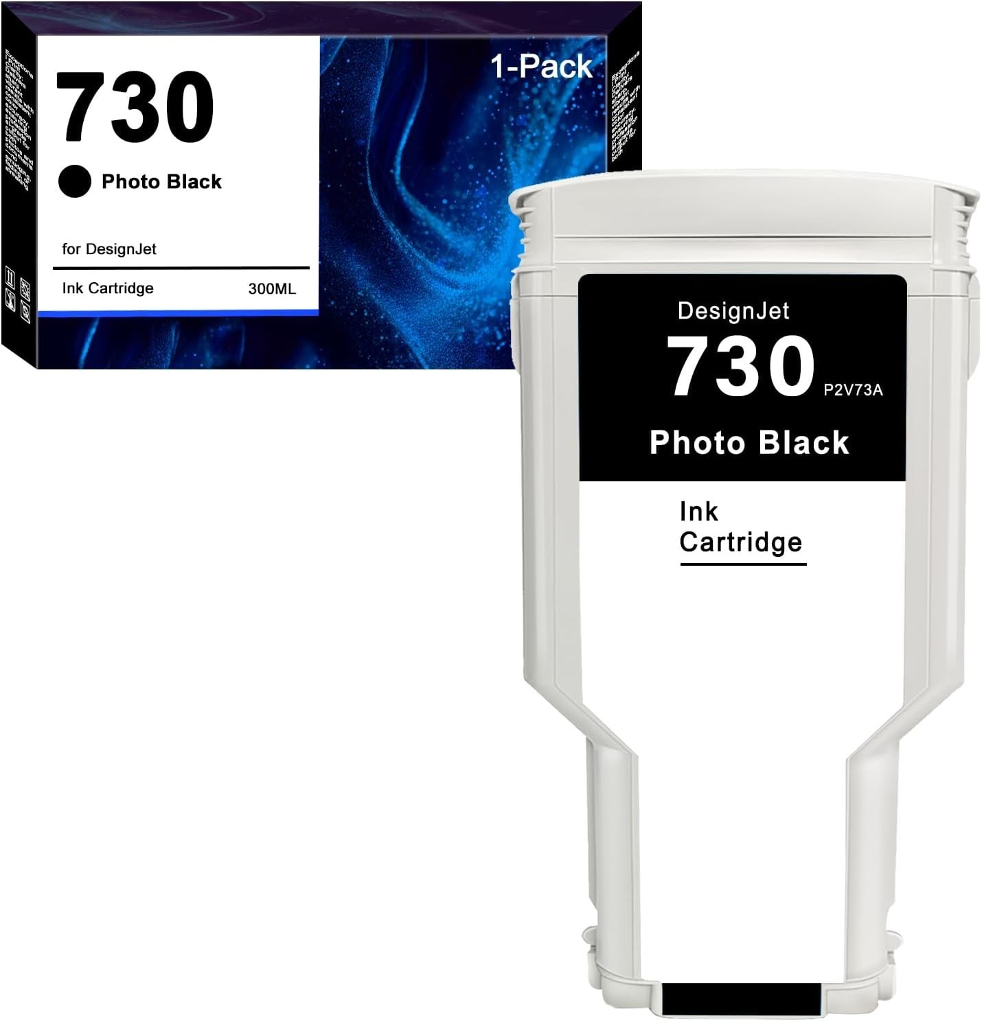Chip 1-Pack 730 Ink Cartridge P2V73A Photo Black HP DesignJet T1700 Compatible
