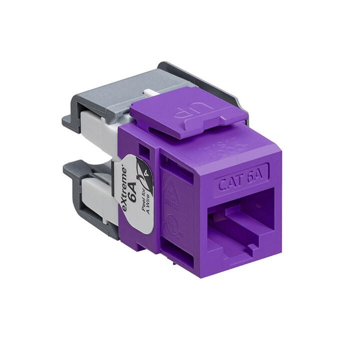 Leviton 6110G-RP6 Extreme Cat 6A Quickport Jack Channel-Rated Purple