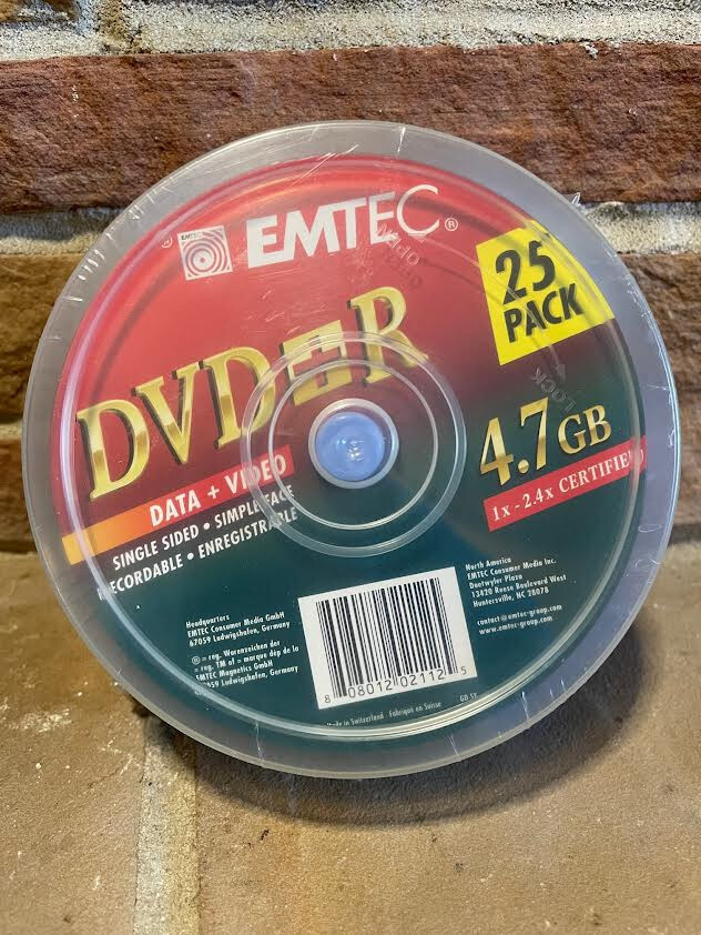 Brand New 25 Pack Emtec DVD+R 4.7 GB Discs