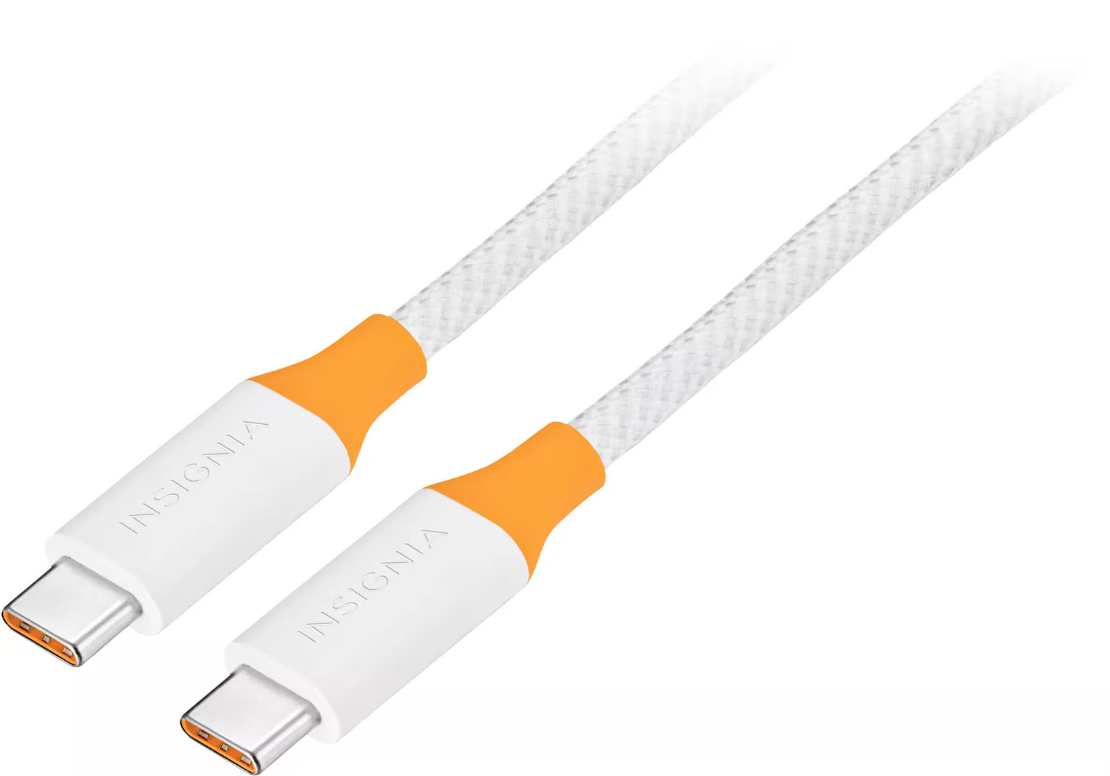 Insignia- 8ft 240W USB-C to USB-C Charge-and-Sync Braided Cable - White