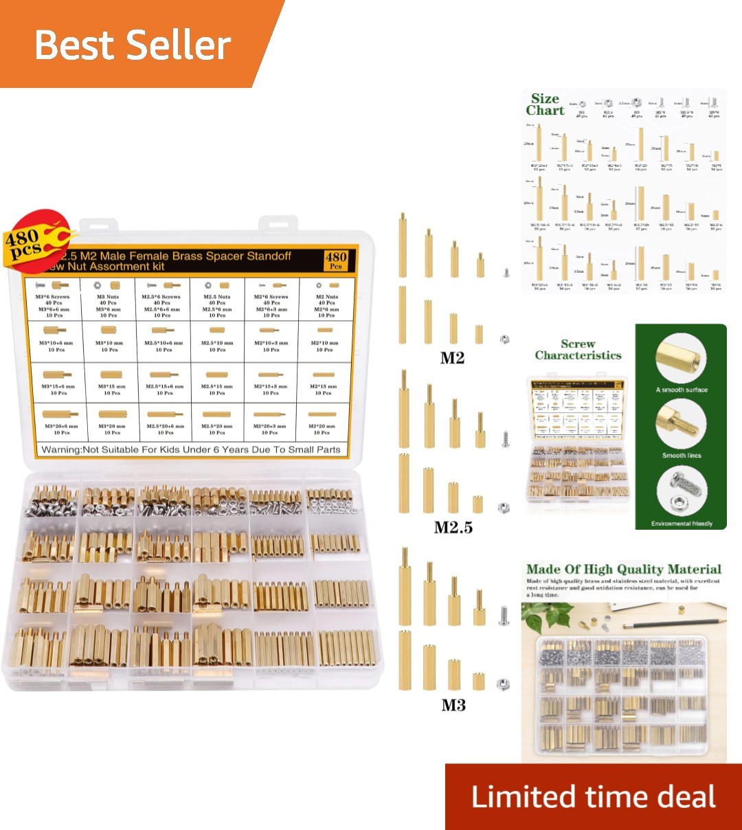 High-Quality 480-Piece Motherboard Standoffs & Screws Kit for Computer Builders