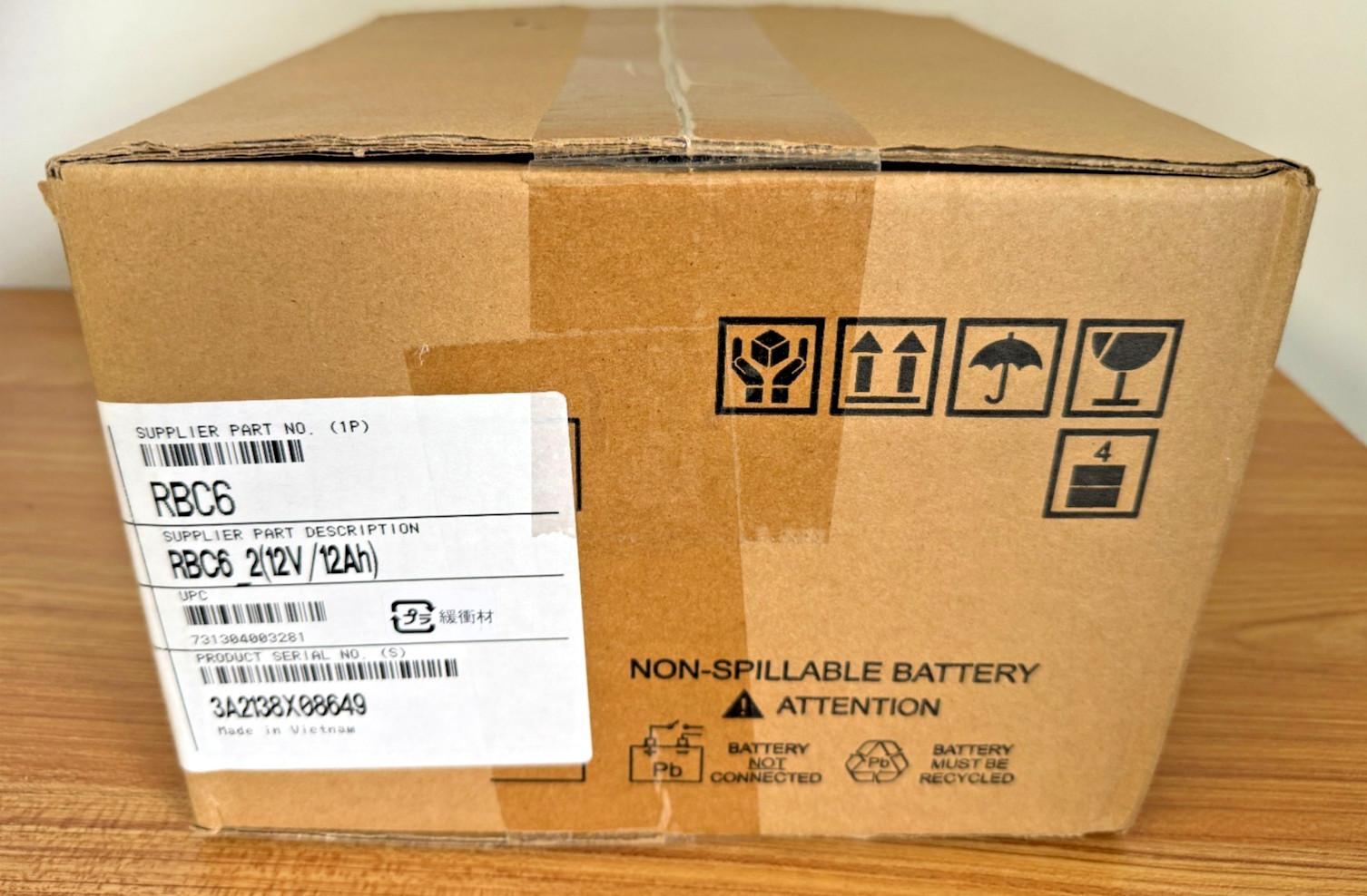 Genuine APC RBC6 Replacement Battery Cartridge 2x 12V 12Ah New Sealed