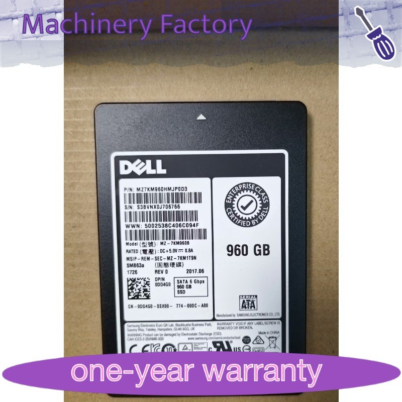 960GB SSD Samsung SM863a MZ-7KM960B SATA 6 G Bps MZ7KM960HMHQ0D3 DELL 0DD4G0