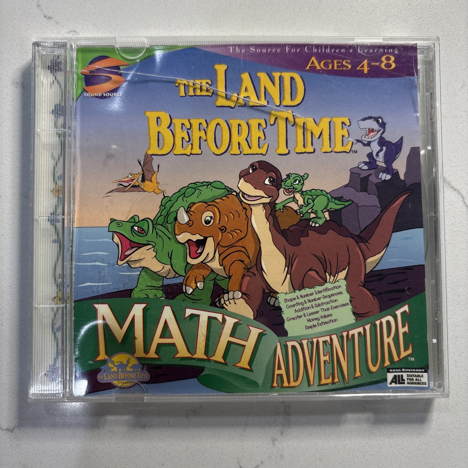 The Land Before Time Math Adventure 1997 Ages 4-8 CD-ROM WIN/MAC