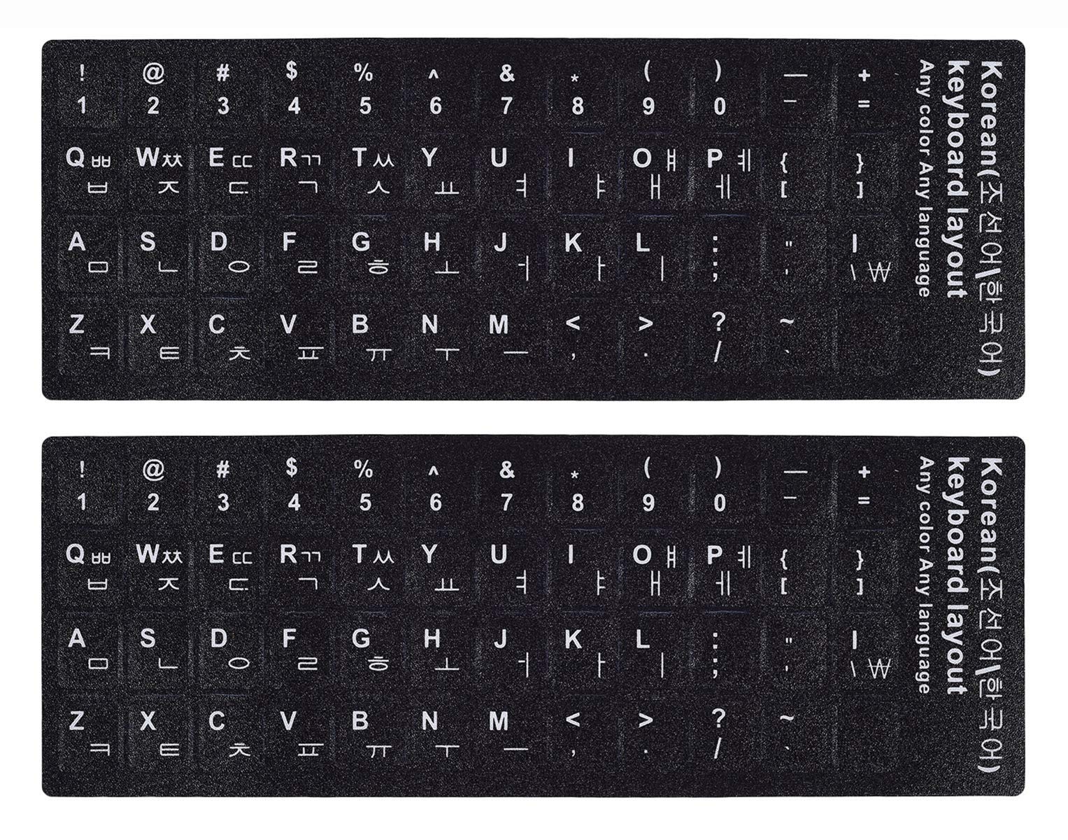 2 Pack Korean Keyboard Alphabet Stickers for PC Computer Laptop