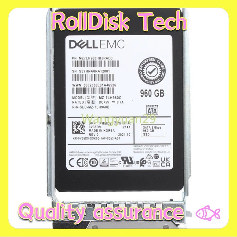 New V36D9 0V36D9 Dell EMC 960GB 6Gbps SATA RI TLC 2.5'' SSD 14/15/16G KIT
