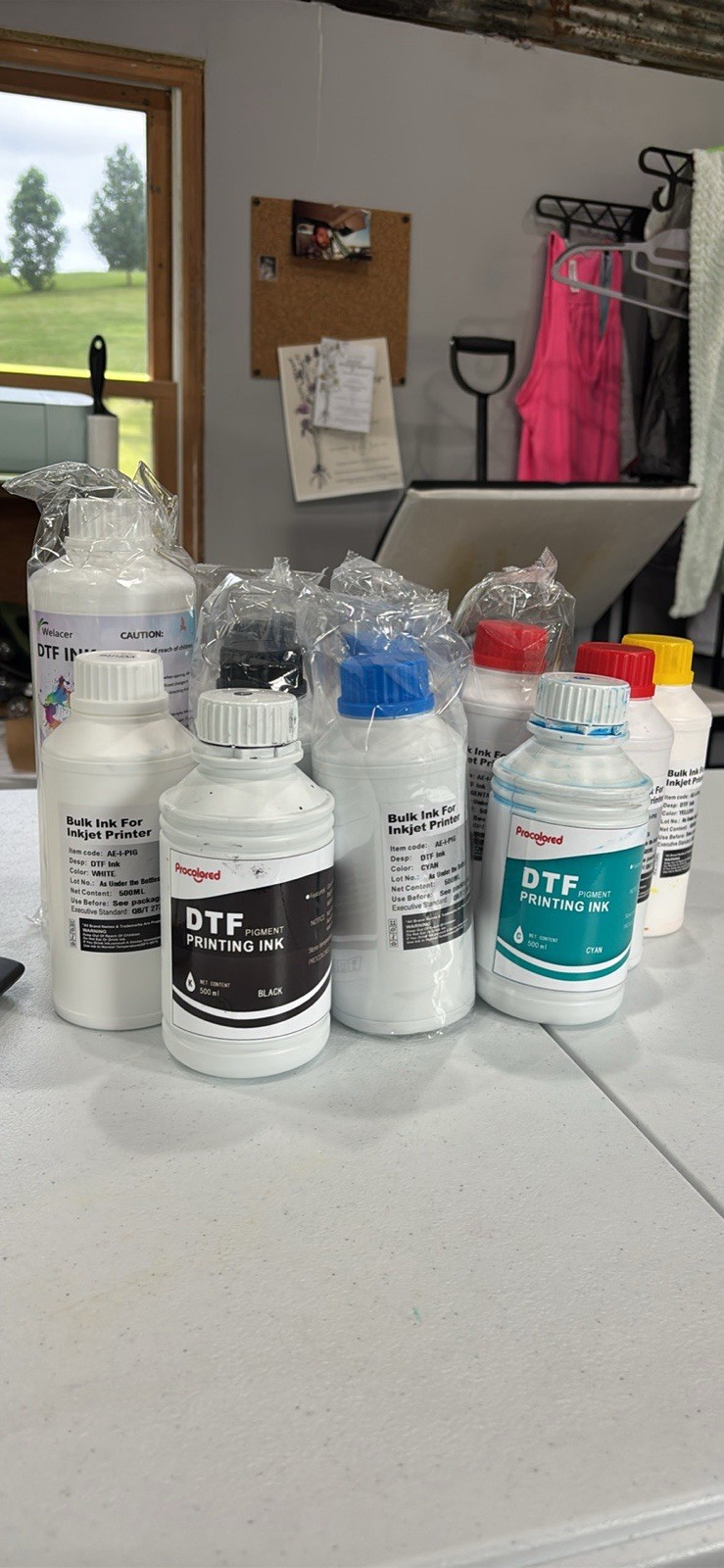 Many Bottles Of Dtf Ink. See List