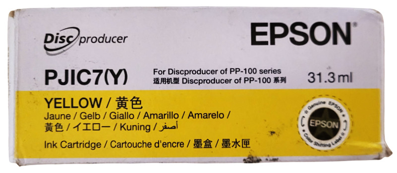 Epson PJIC7(Y) Yellow Discproducer Ink Cartridge 31.3ml Exp: 11-2026