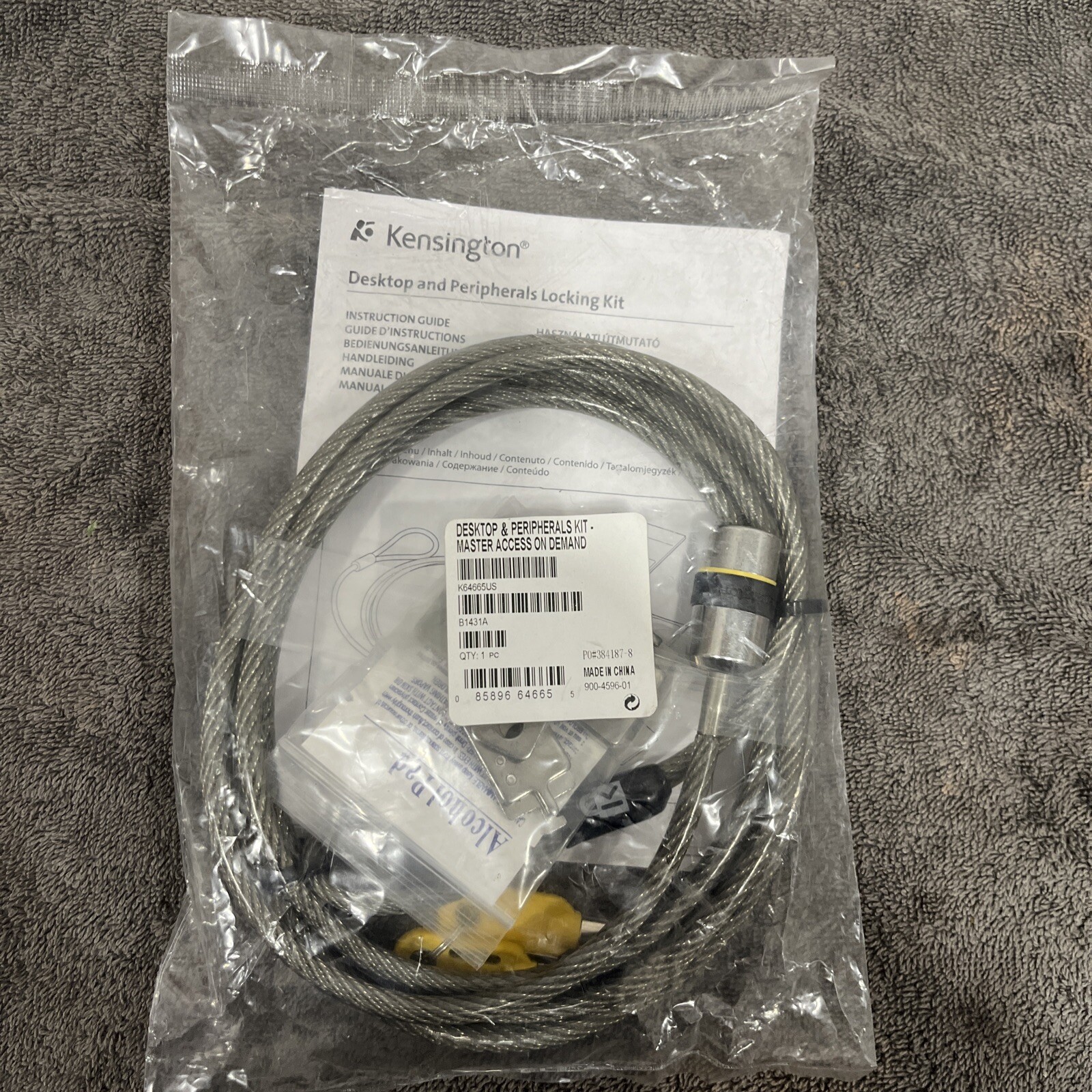 KENSINGTON K64665US DESKTOP & PERIPHERALS LOCKING KIT *NEW*