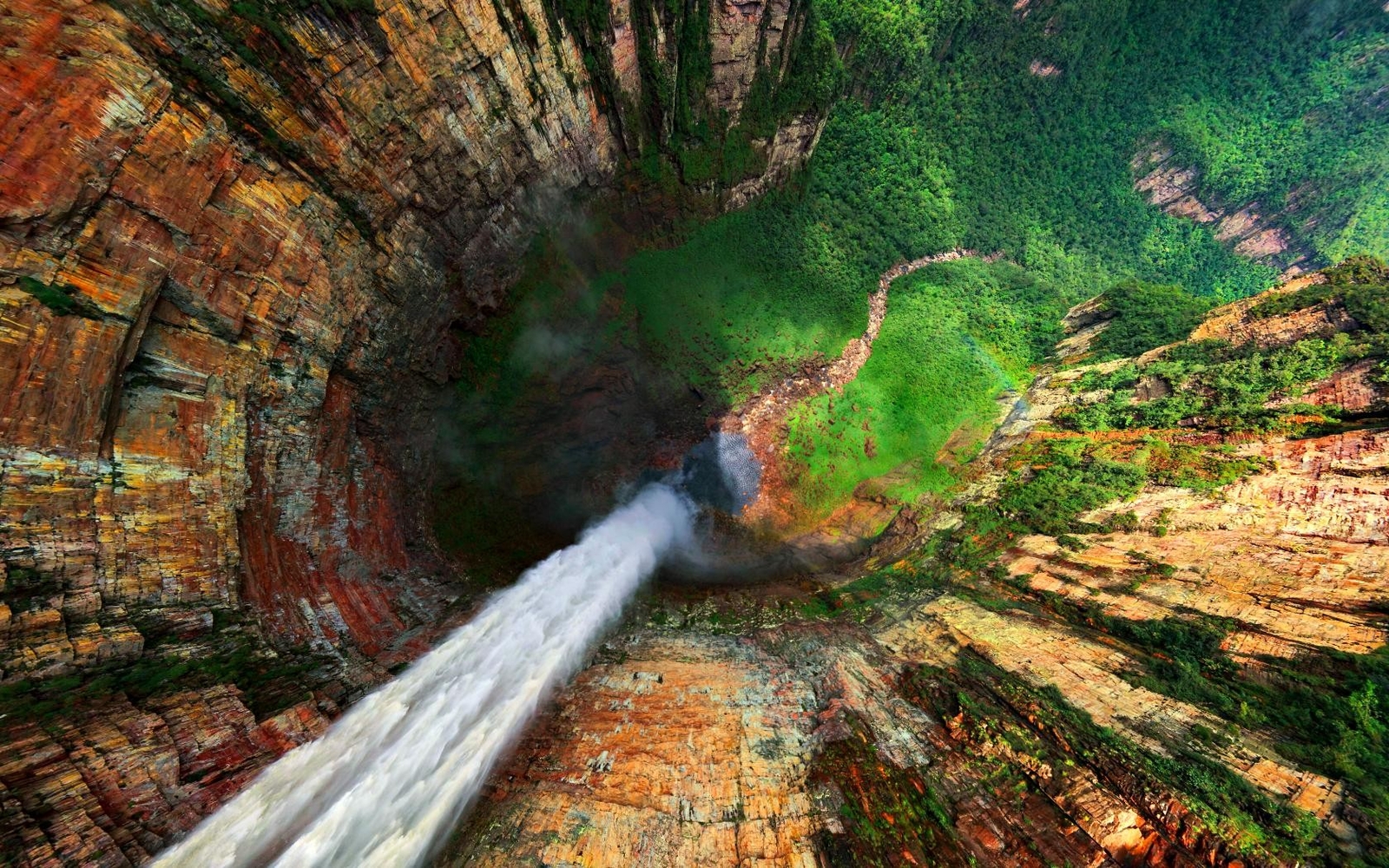 Landscape forest cliff waterfall nature water mountains Custom Gaming Mat Desk