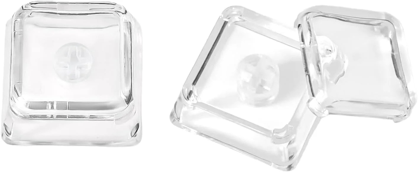 12Pcs Double-Layer Crystal Transparent Keycaps, Custom Blank Cover Cap for DIY R
