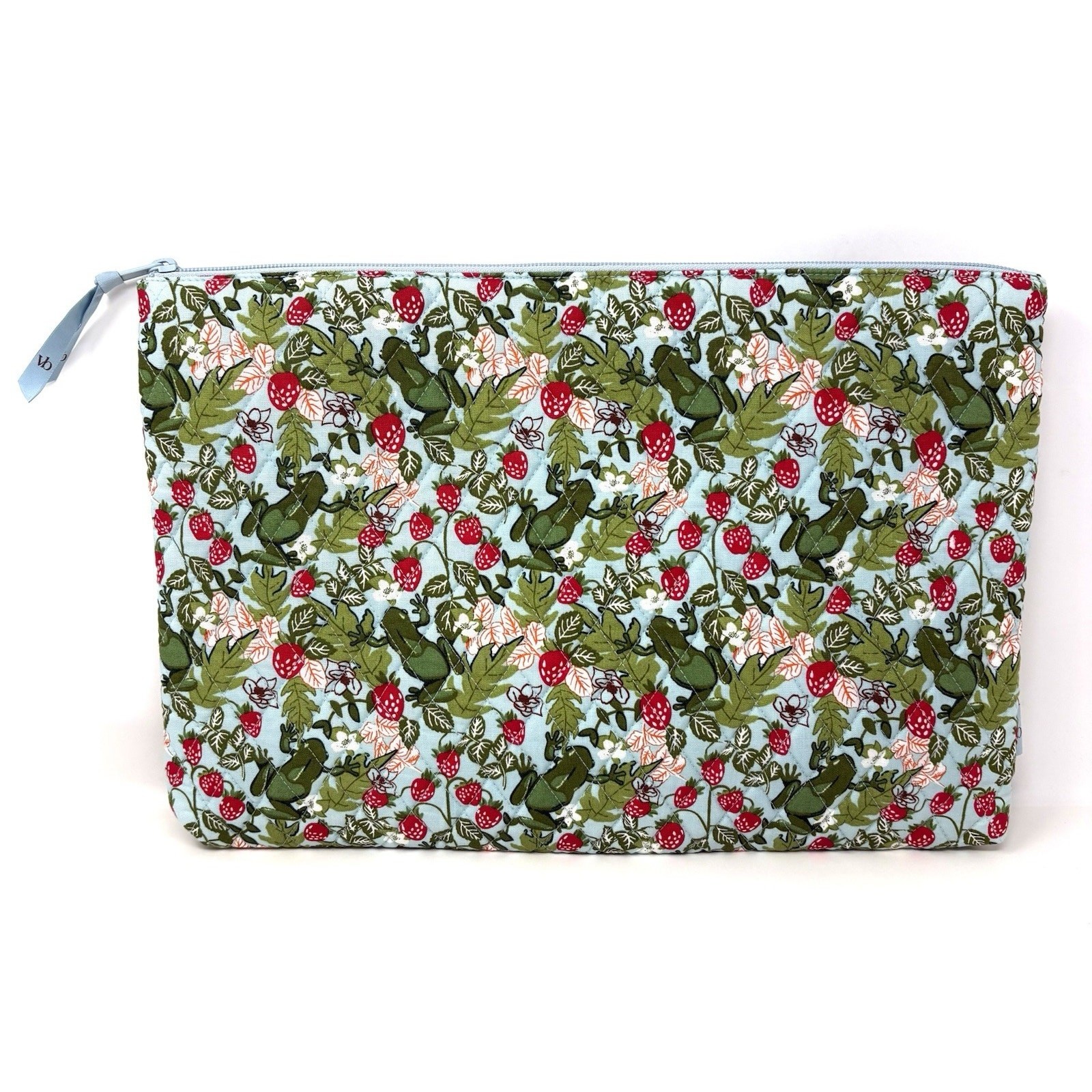 Vera Bradley Frogberry Garden Blue Laptop Pouch Cotton Up To 15 in Laptop Frogs