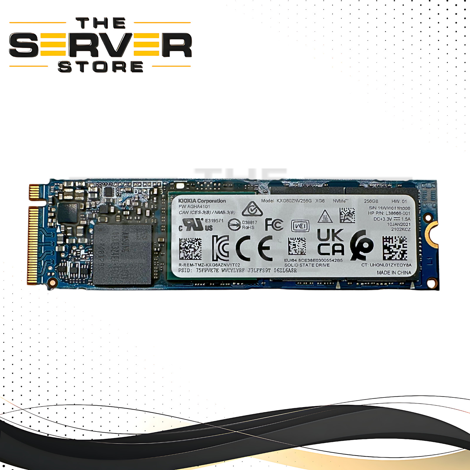 HP 256GB NVMe 2280 M.2 G3 x4 SSD Kioxia XG6 Series KXG60ZNV256G L38666-001