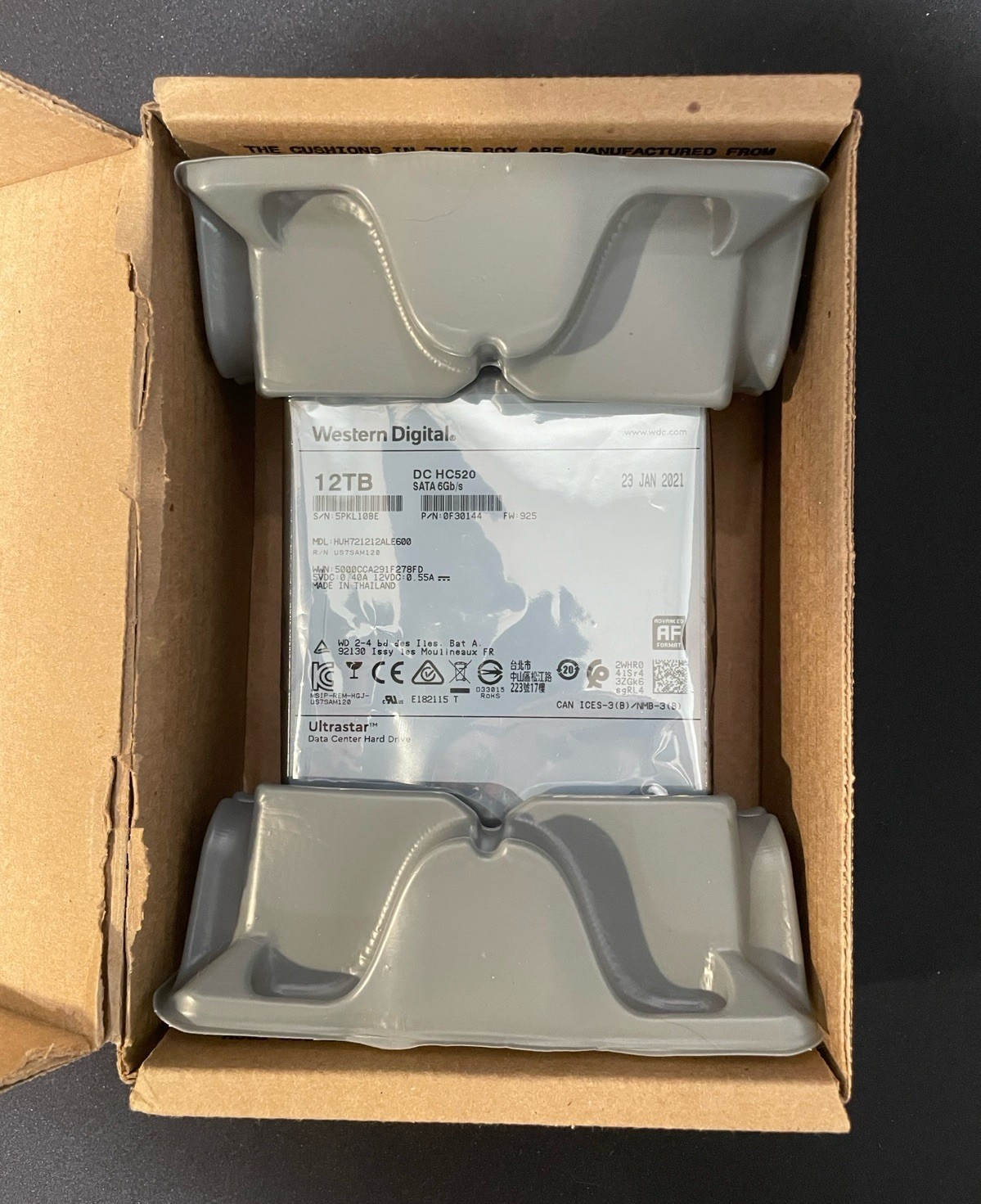 Western Digital Ultrastar DC HC520 12TB 3.5" SATA III 7200RPM | Barely Used