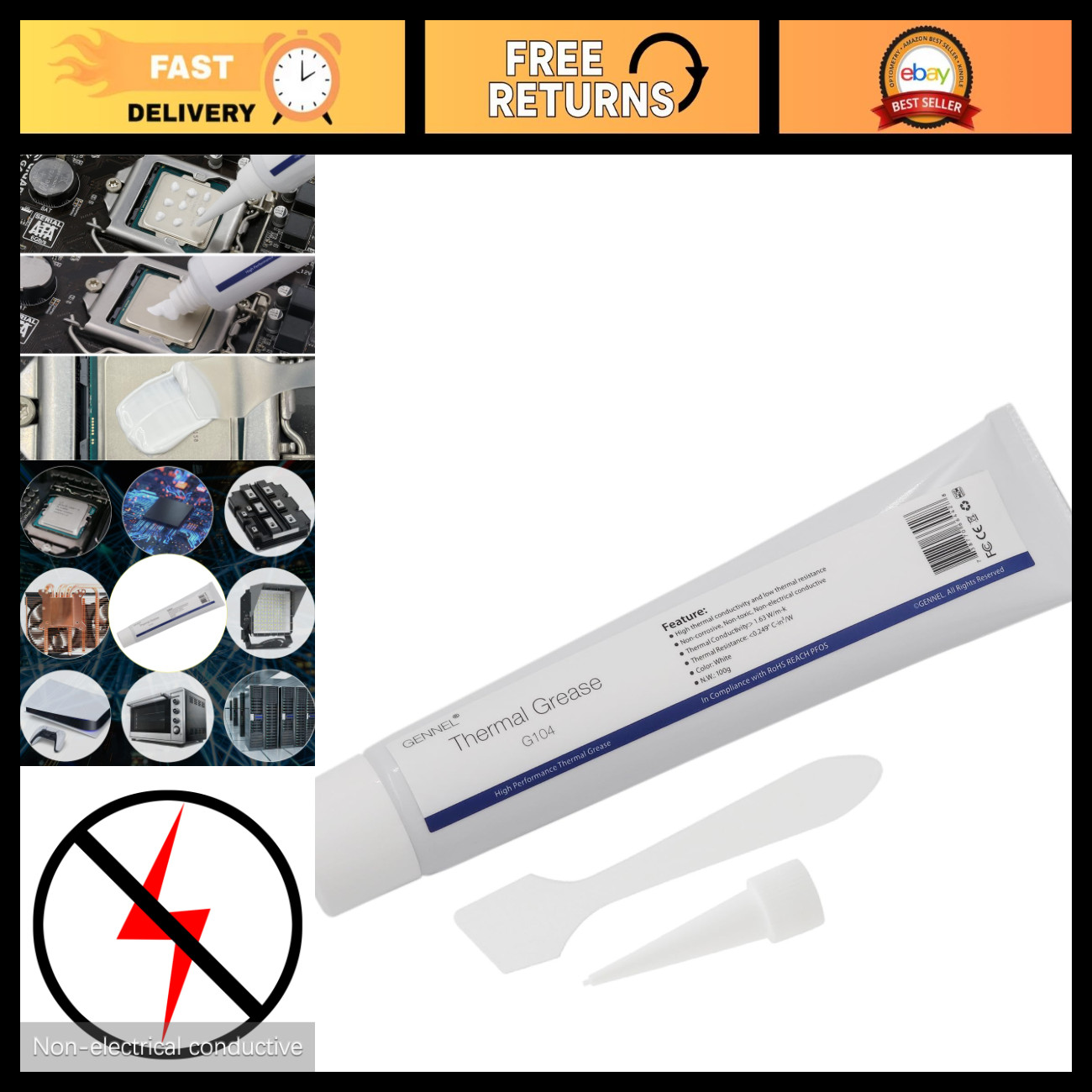 High-Performance 100g White Thermal Paste for CPU & Heat Sink Grease Compound